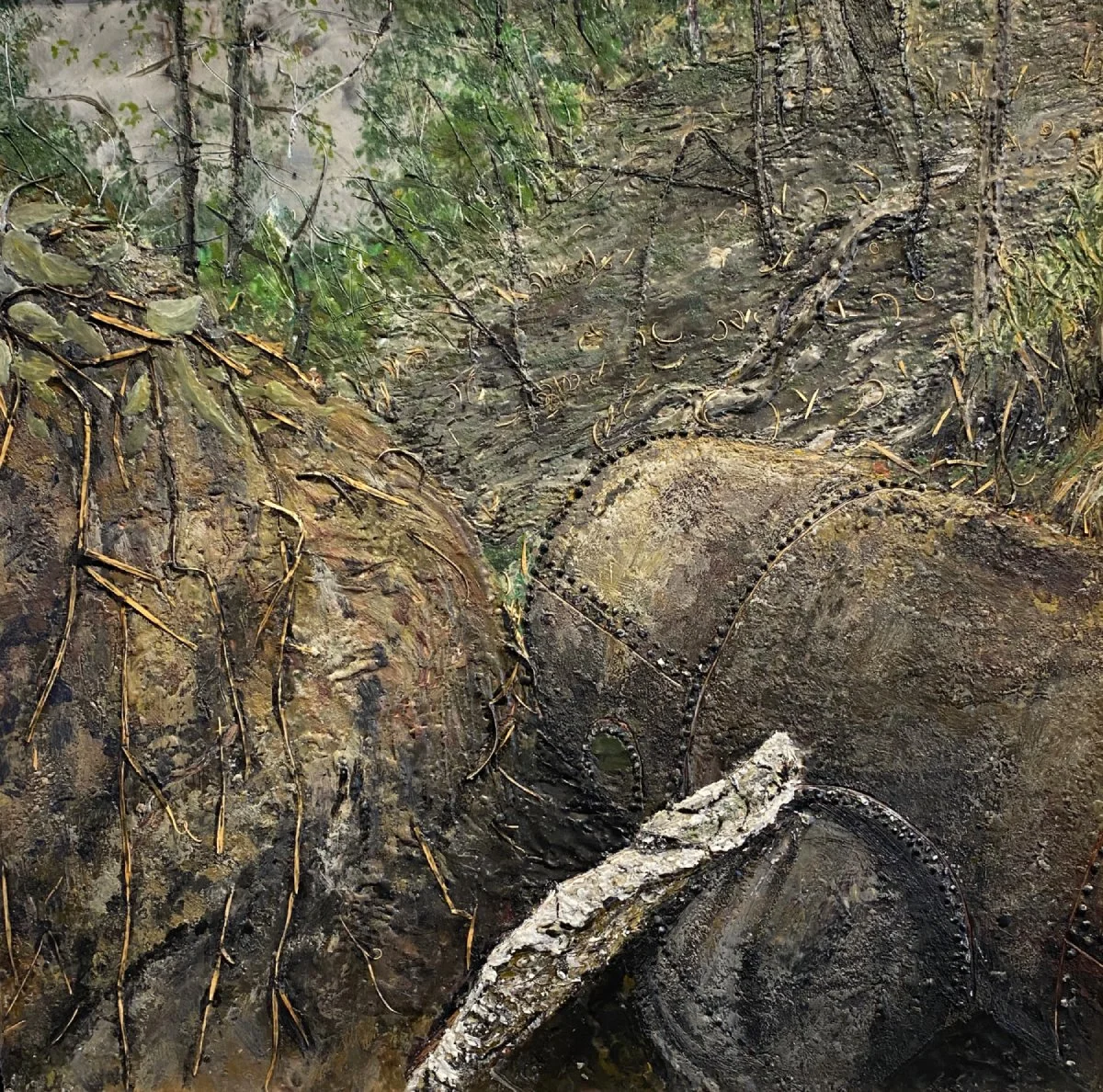 Corroded Vestige (LOST)
encaustic and wood on panel
26'' x 26''
