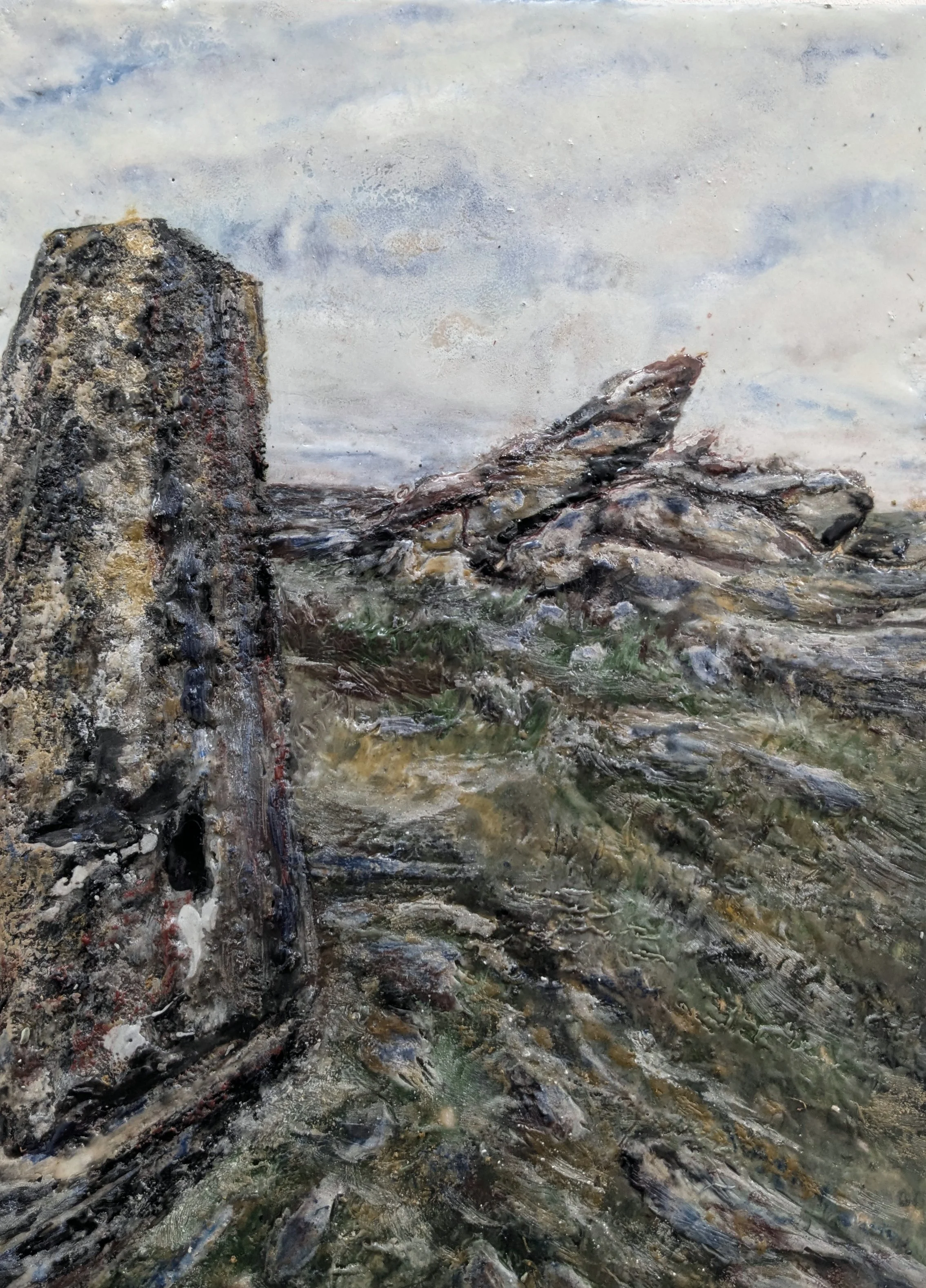 Sourton Tor
encaustic on paperboard
14’’ x 11’’