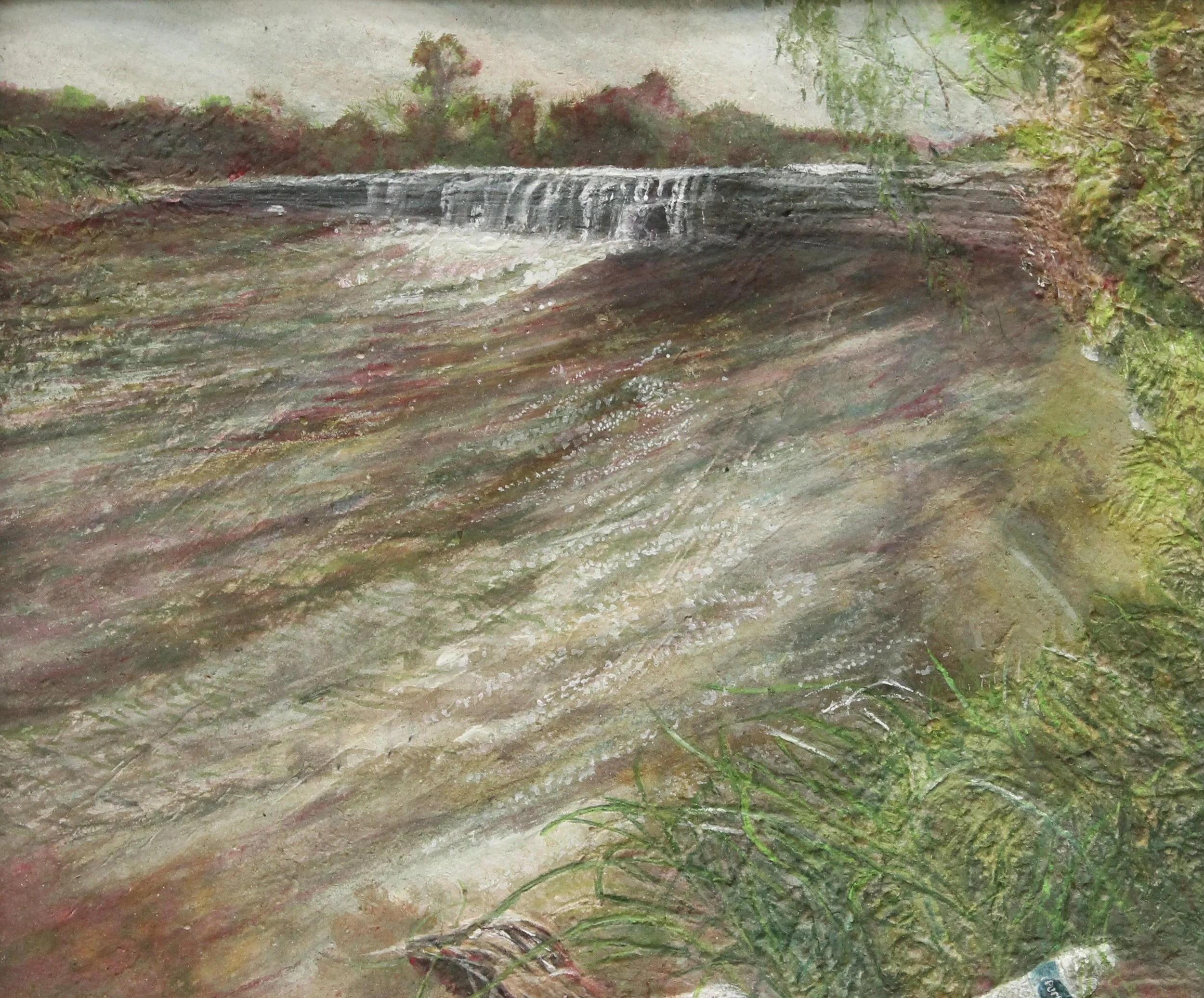 Lake Worth Spillway, watercolor on recycled paper, 13'' x 18''