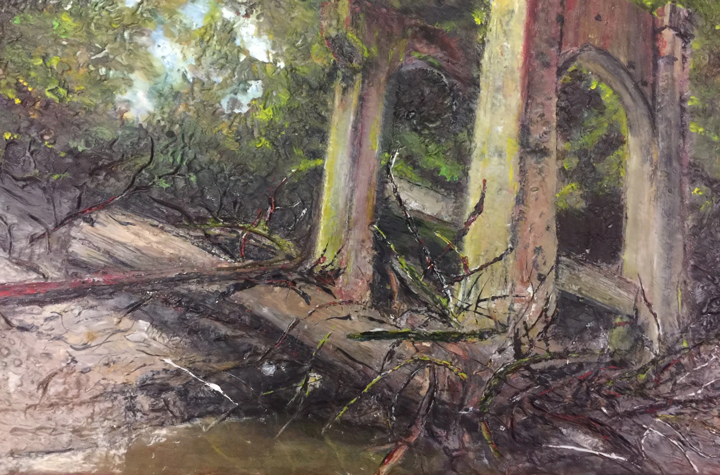 River Ruin
encaustic and casein on panel
8'' x 12''
