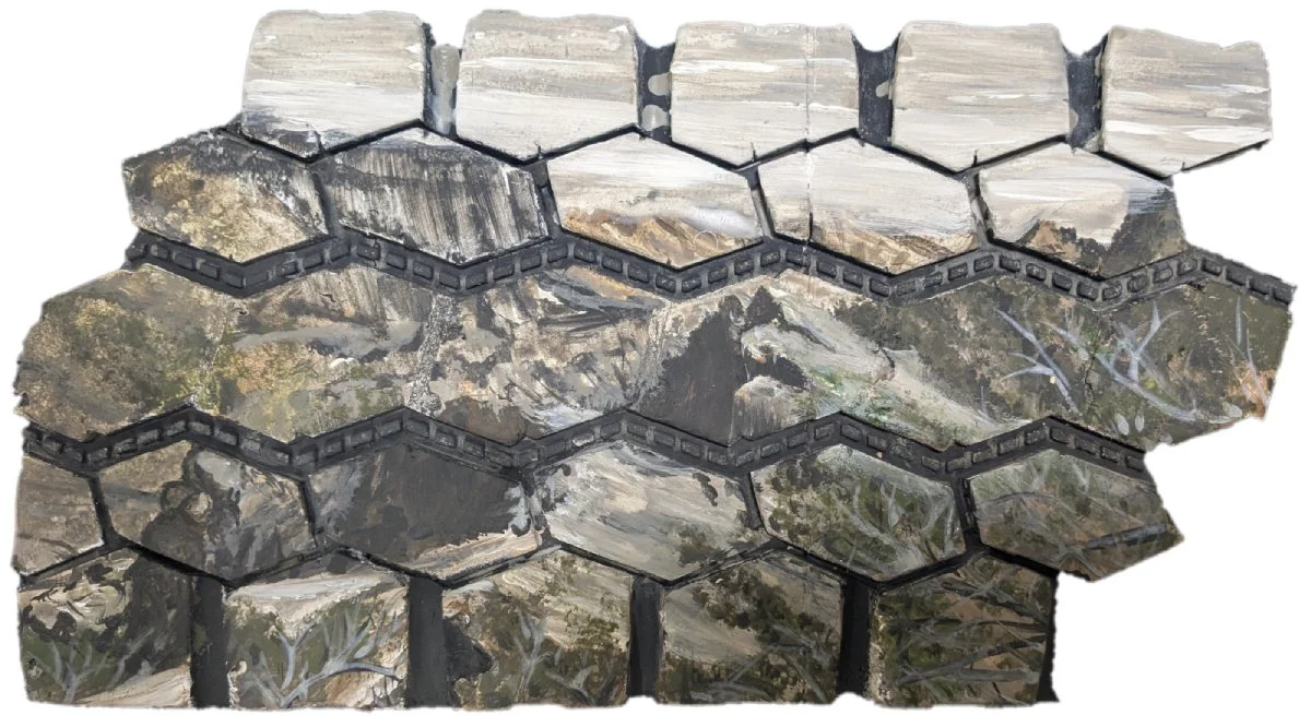 Road Trip 1
gouache and casein on rubber
8 ⅜’’ x 16’’