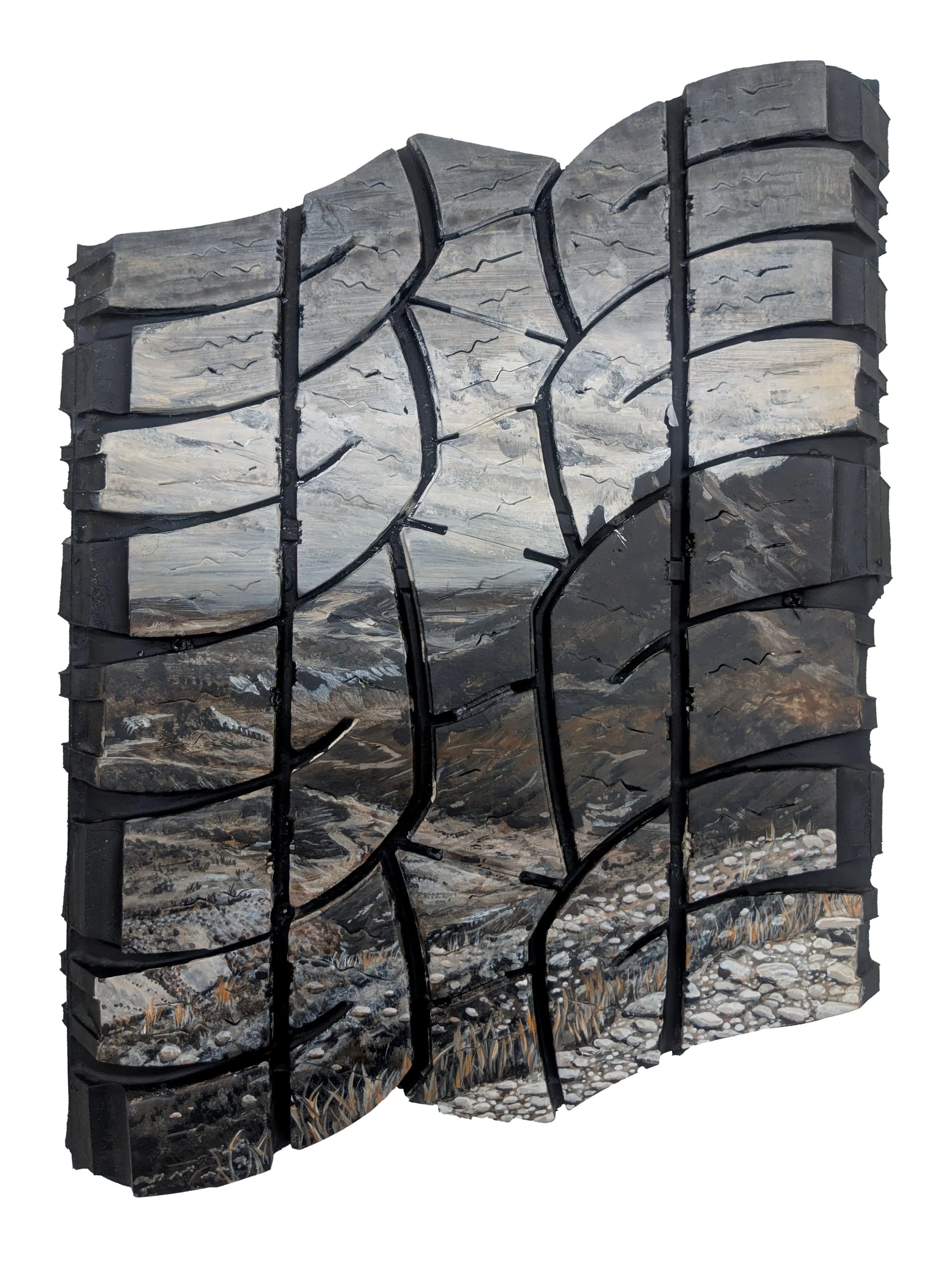 Road Trip 7
acrylic on tire tread
15’’ x 10.5’’