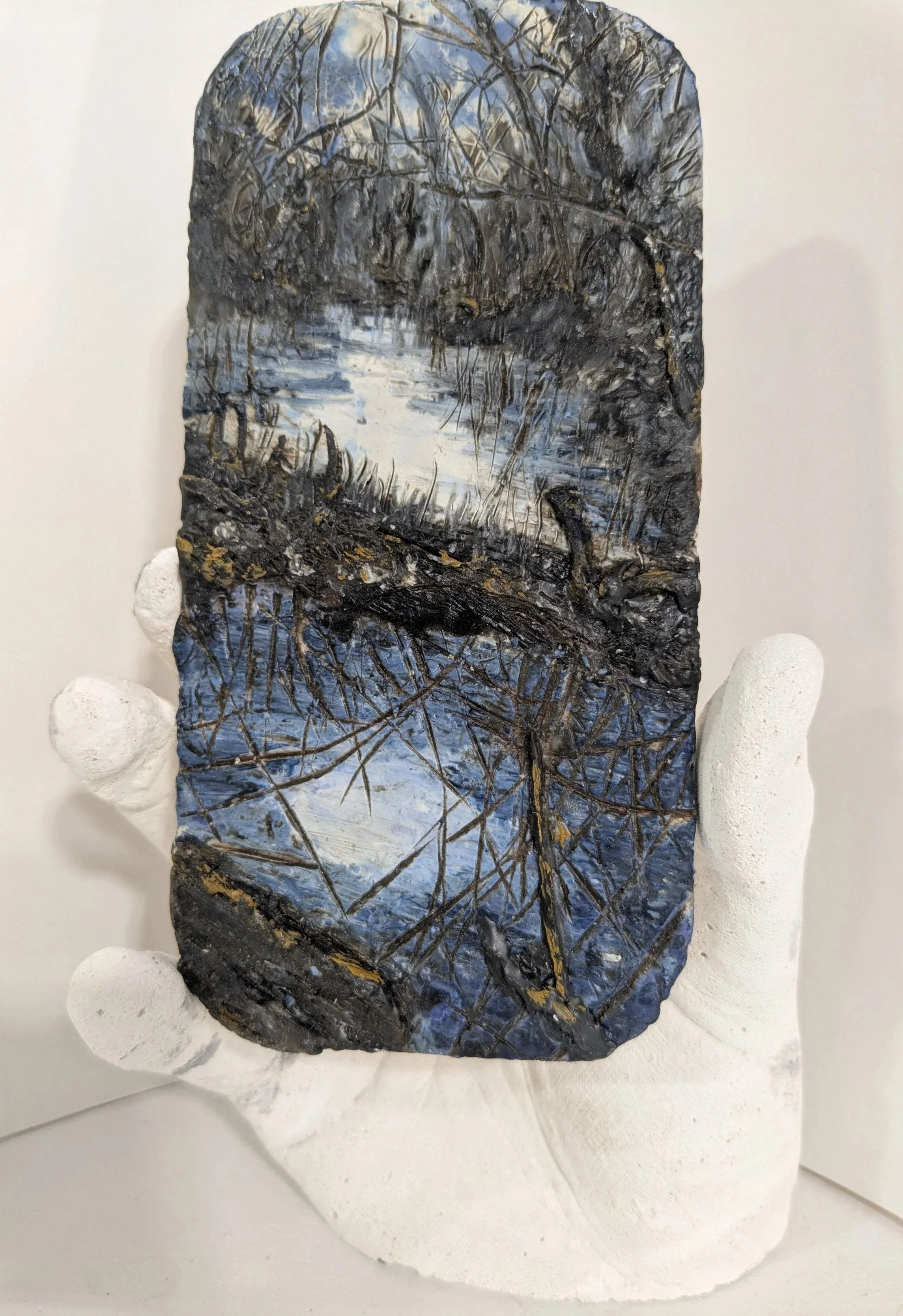 Hidden Dips,
encaustic on panel,
8’’ x 4.5’’ x 4''