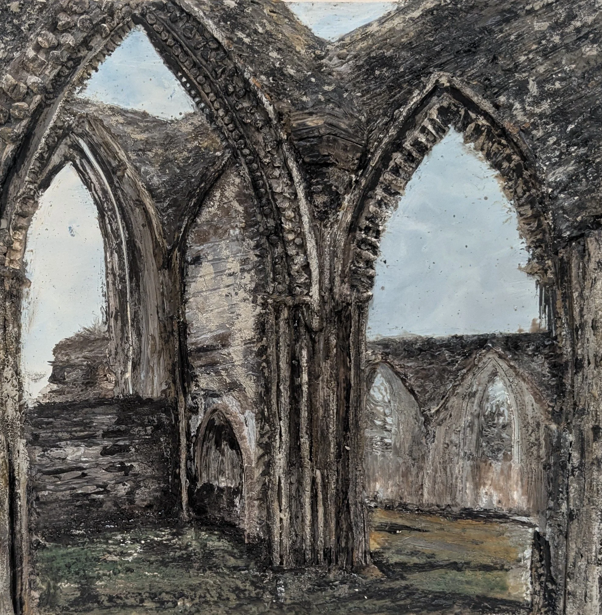Glastonbury Abbey
encaustic on panel
12’’ x 12’’