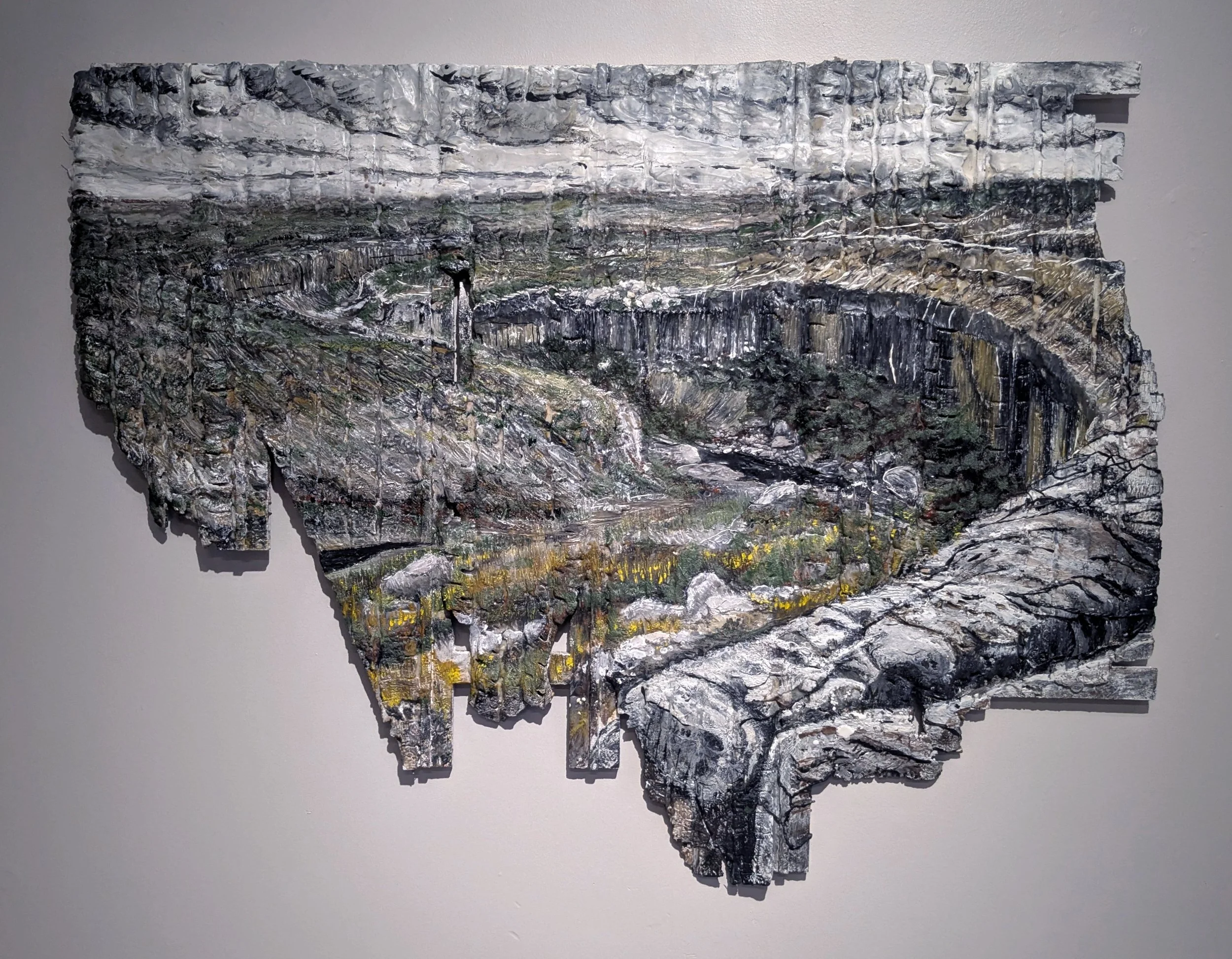 Road Trip 6 - Seminole Canyon, 2025
encaustic on tire tread
41’’ x 53’’