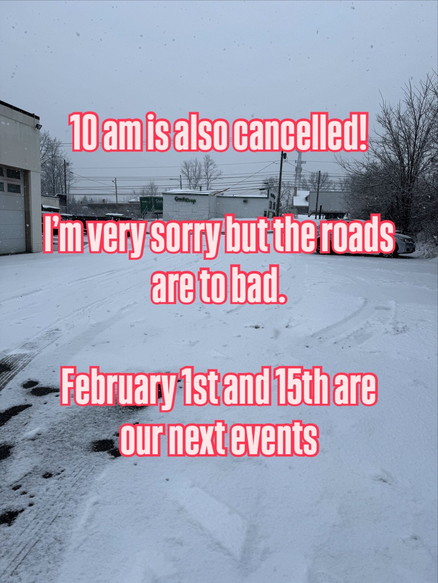 10am is also cancelled.you can use your ticket for a next event. I&rsquo;m very sorry, but this is to risky.