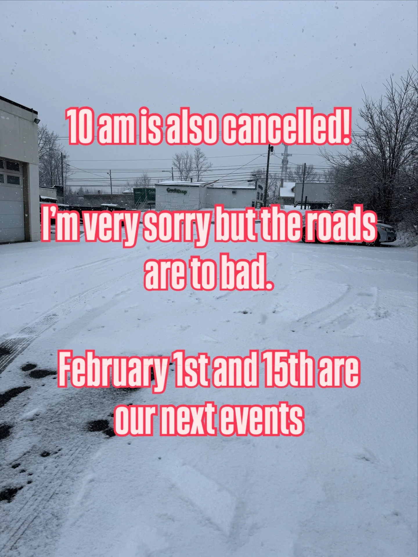 10am is also cancelled.you can use your ticket for a next event. I&rsquo;m very sorry, but this is to risky.