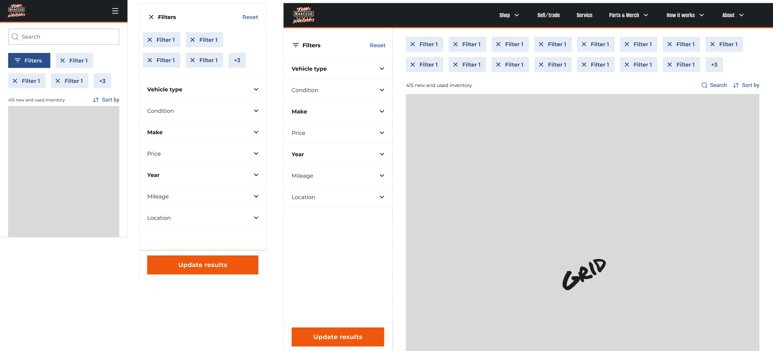 Search results page hifi iteration