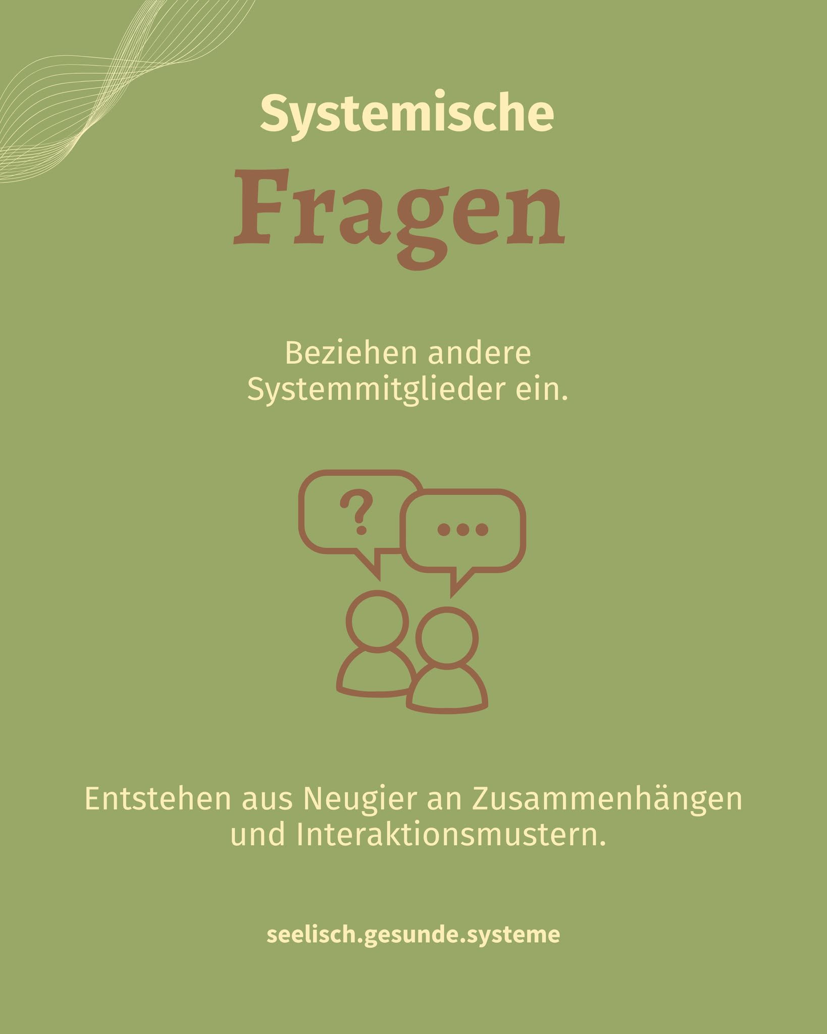 Systemische Fragen zielen darauf ab, die Wechselwirkungen innerhalb eines Systems (z.B. Familie, Team, Organisation) zu verstehen und zu verändern. Diese Fragen helfen uns, neue Perspektiven zu entwickeln und festgefahrene Denk- und Verhaltensmu