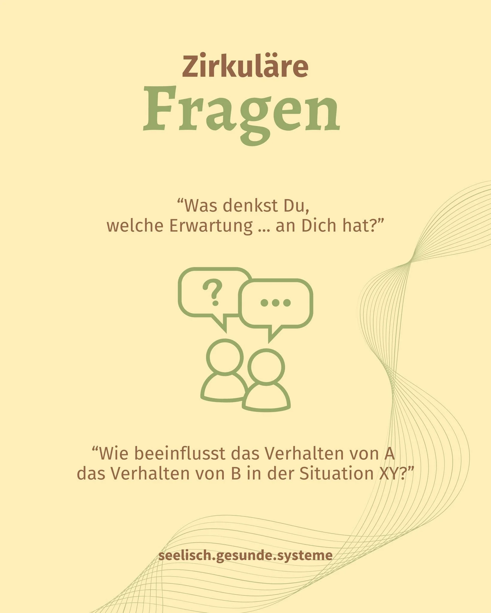 Zirkul&auml;re Fragen sind ein zentrales Werkzeug in der systemischen Therapie &amp;  Beratung. Sie erm&ouml;glichen es, Perspektiven zu erweitern und neue Einsichten zu gewinnen, indem sie Wechselwirkungen und Beziehungen innerhalb eines Systems bel