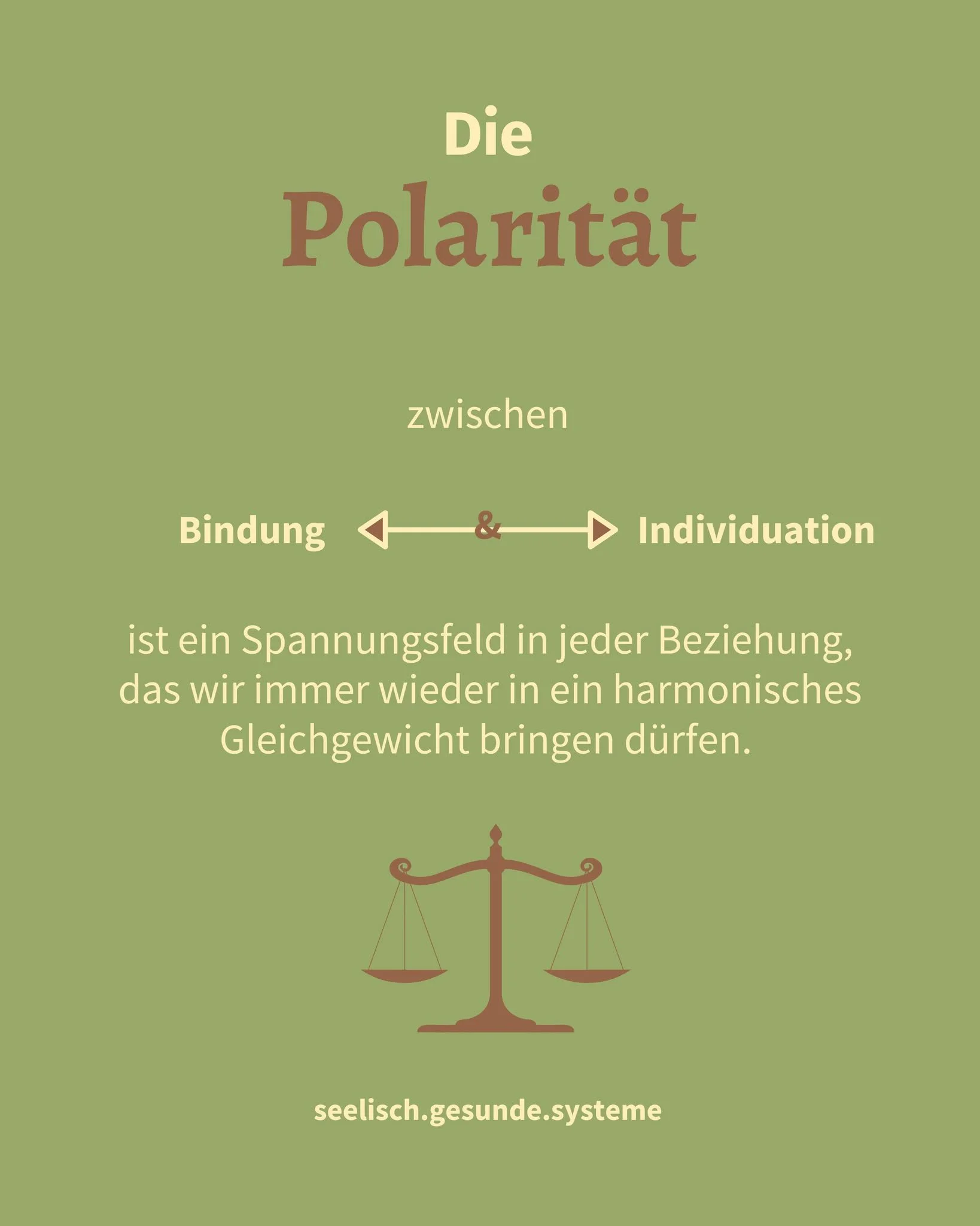 In Beziehungen existiert eine dynamische Polarit&auml;t zwischen "Bindung" und "Individuation". Diese beiden Kr&auml;fte sind zentral f&uuml;r die Entwicklung und das Wachstum aller Personen einer Partnerschaft. W&auml;hrend Bindu