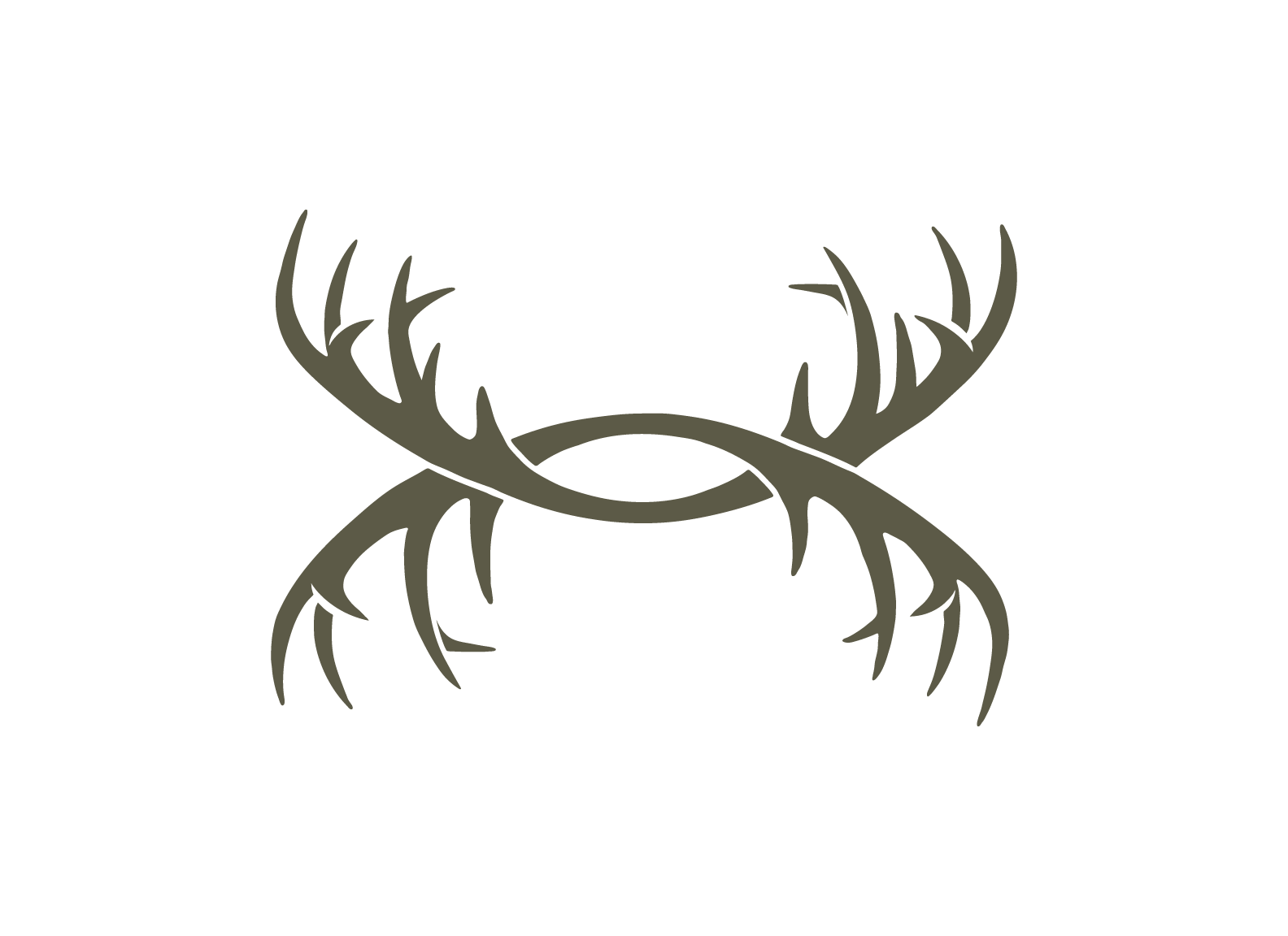 Simplistic graphic of deer antlers forming a knot with a circular shape in the middle. Created for Under Armour Hunt.