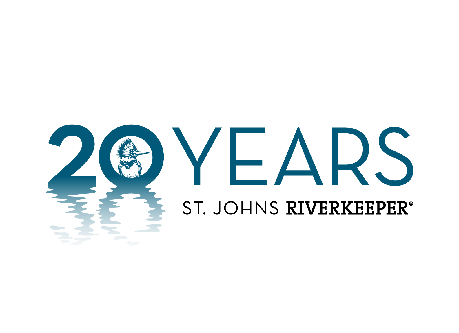 Celebrating 20 years with a stylized logo showing a hummingbird and water reflection.