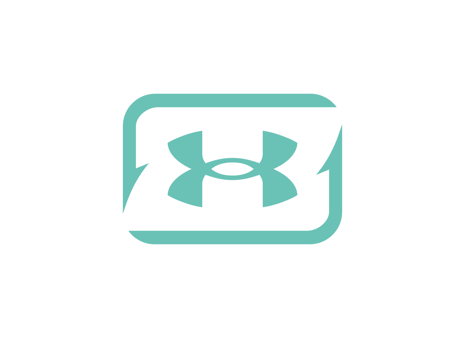 Under Armour logo in a teal color on a black background.