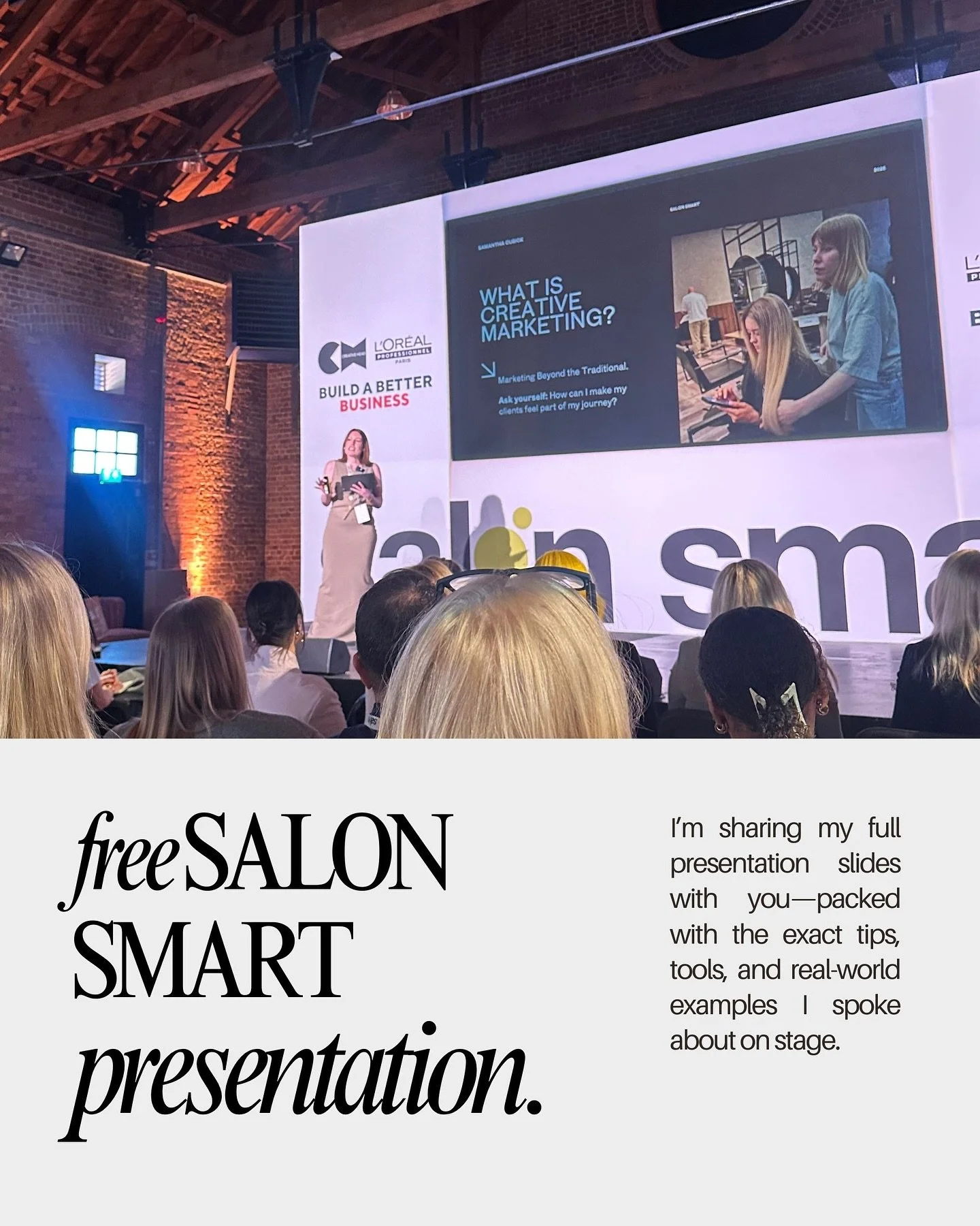 🚨 FREE DOWNLOAD! 🚨

A massive THANK YOU to everyone who came to my Clever Marketing talk at Salon Smart 2025 @creativeheadmag &mdash;and an even bigger thank you to those of you who stayed, listened, and came up to chat afterwards. It honestly mean