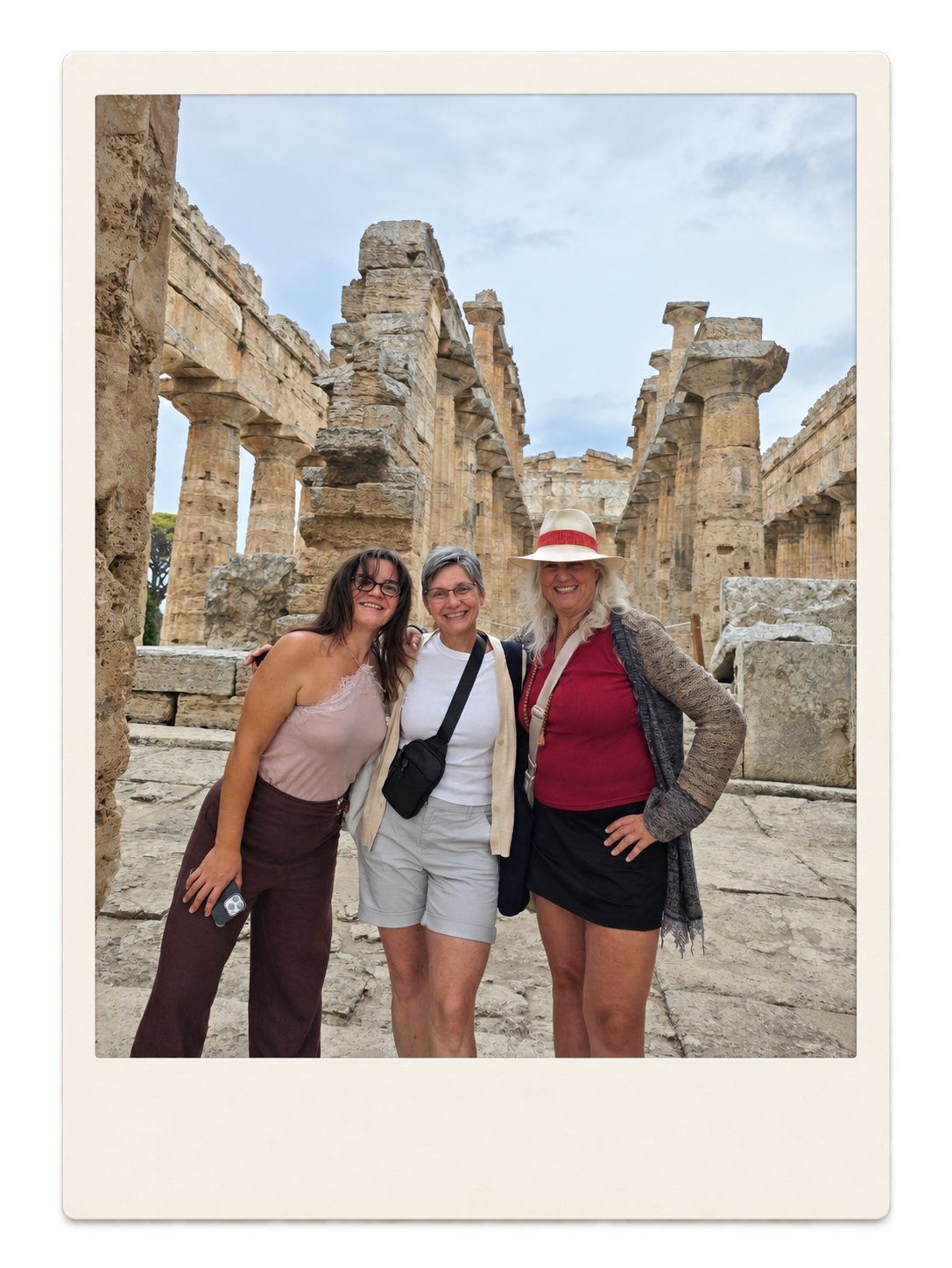 Martina and students visiting the temples of Paestum