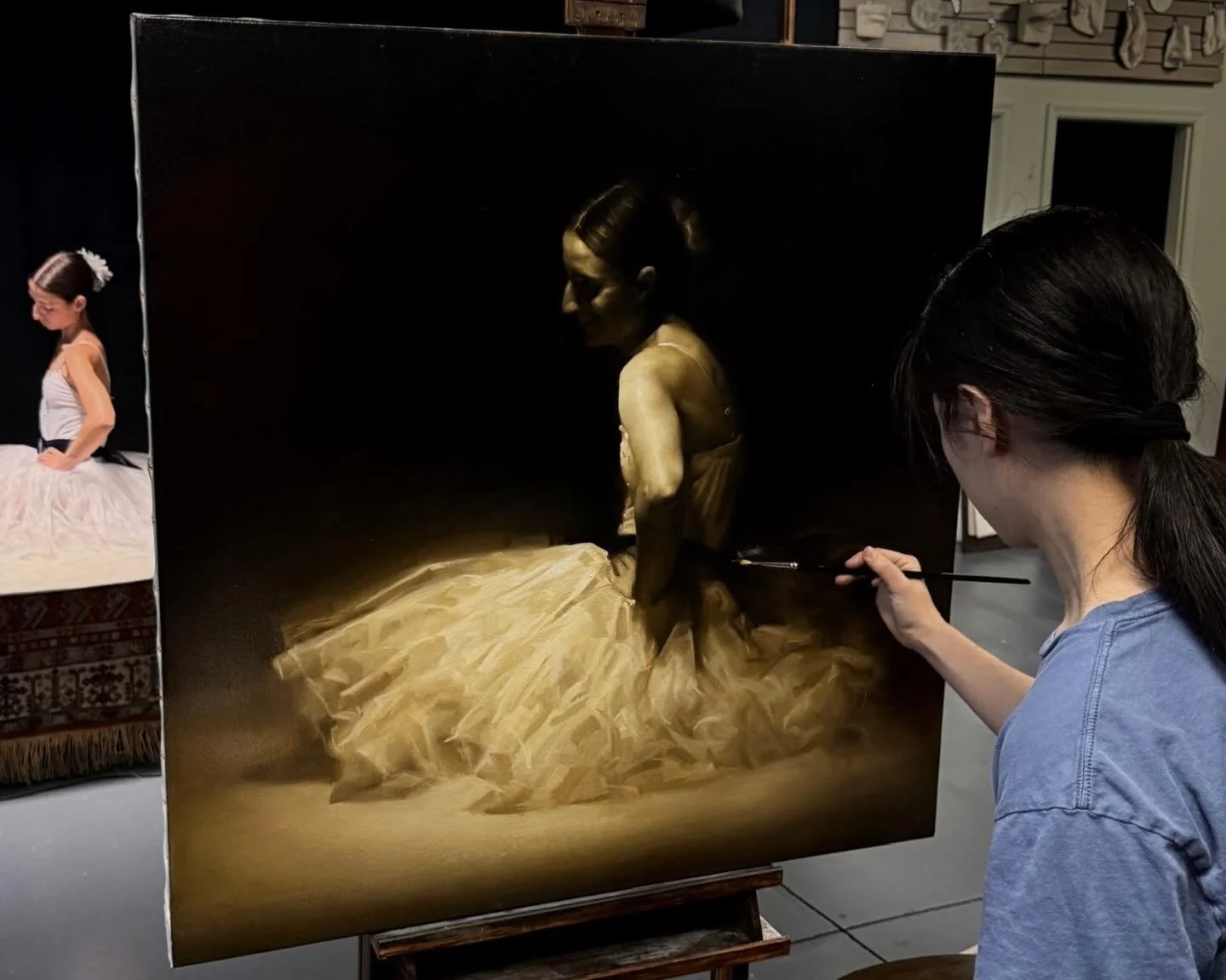 Like a live painting, strong drawing is built step by step &mdash; observation, structure, correction, refinement.

The Miano Academy Online Atelier offers rigorous classical training with the flexibility to work from anywhere. Students receive recor