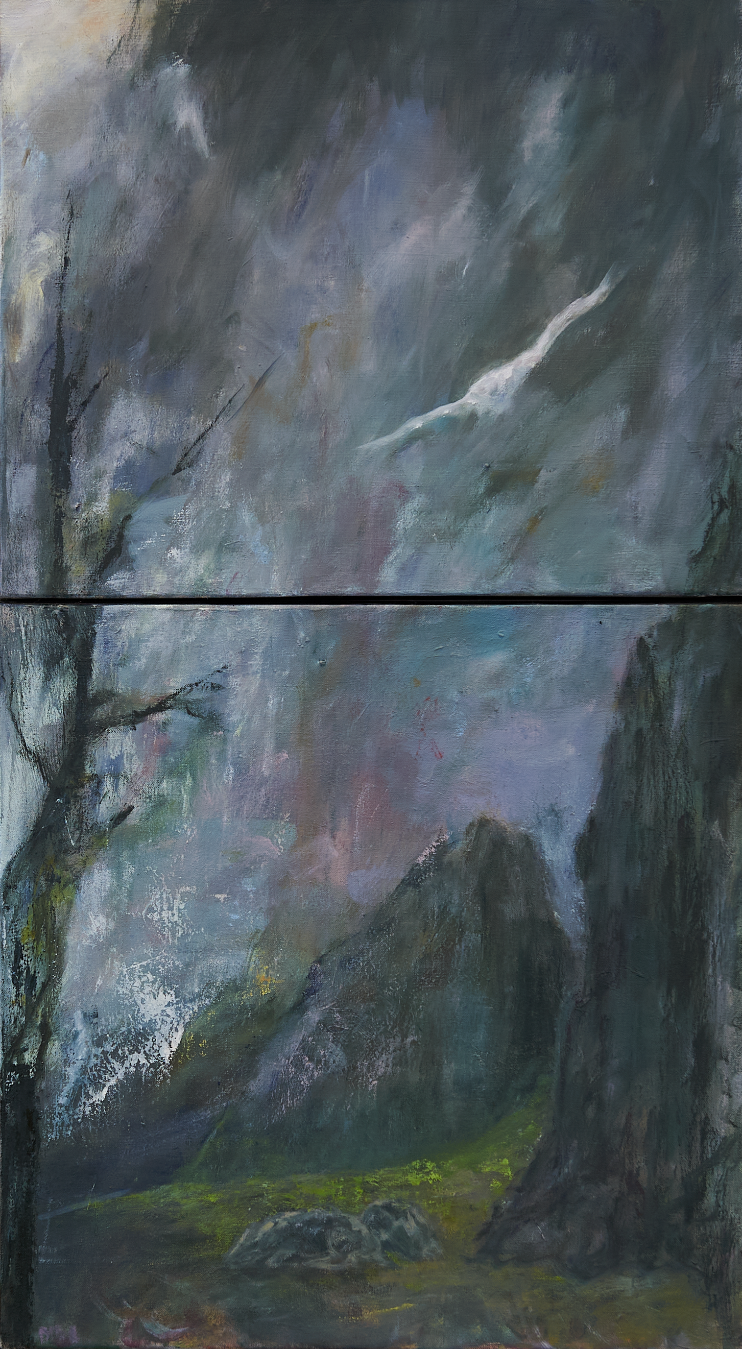 Cailleach Keeps Watch, Diptych, 36 x 20