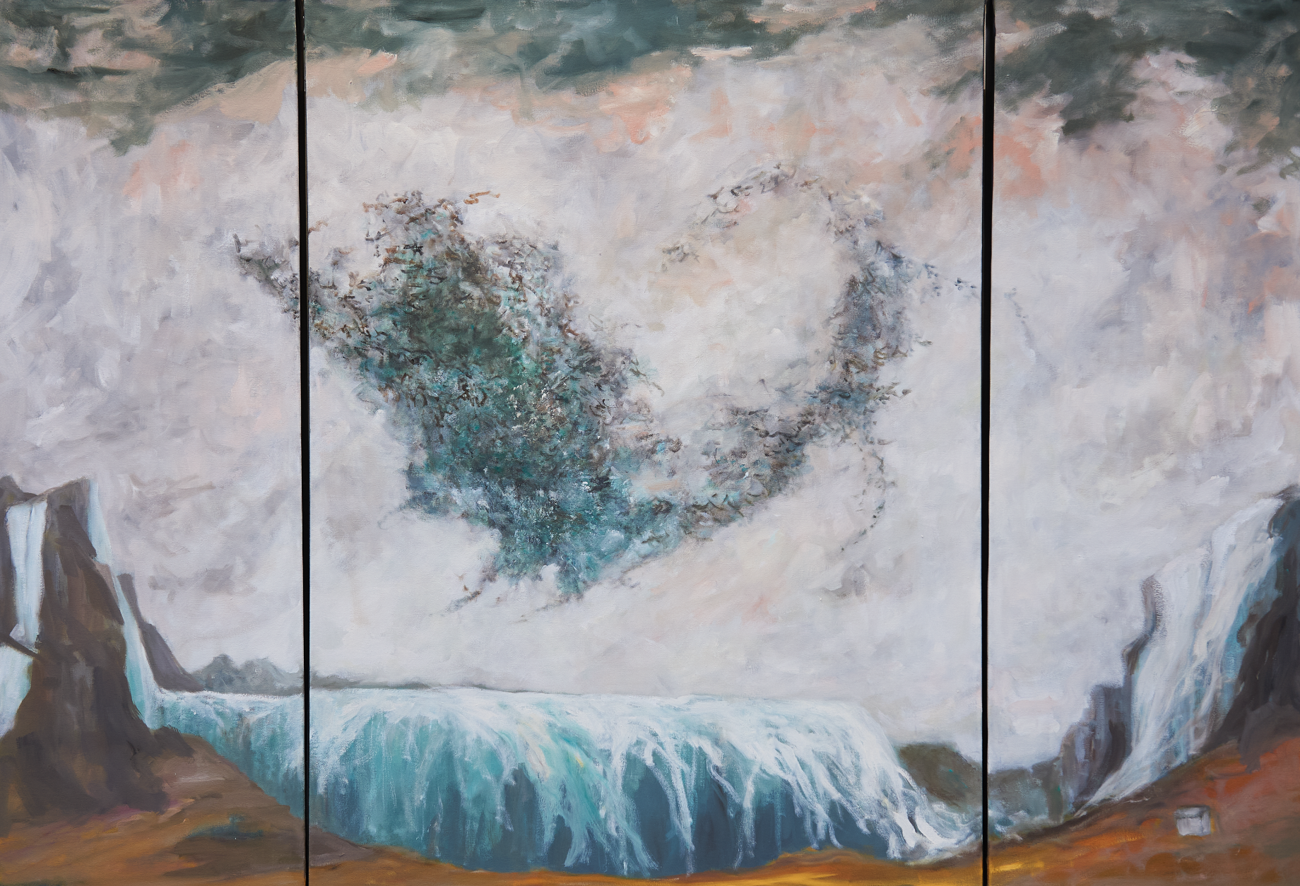 The Ascension of Asgund, Triptych, 40 x 58 1/4