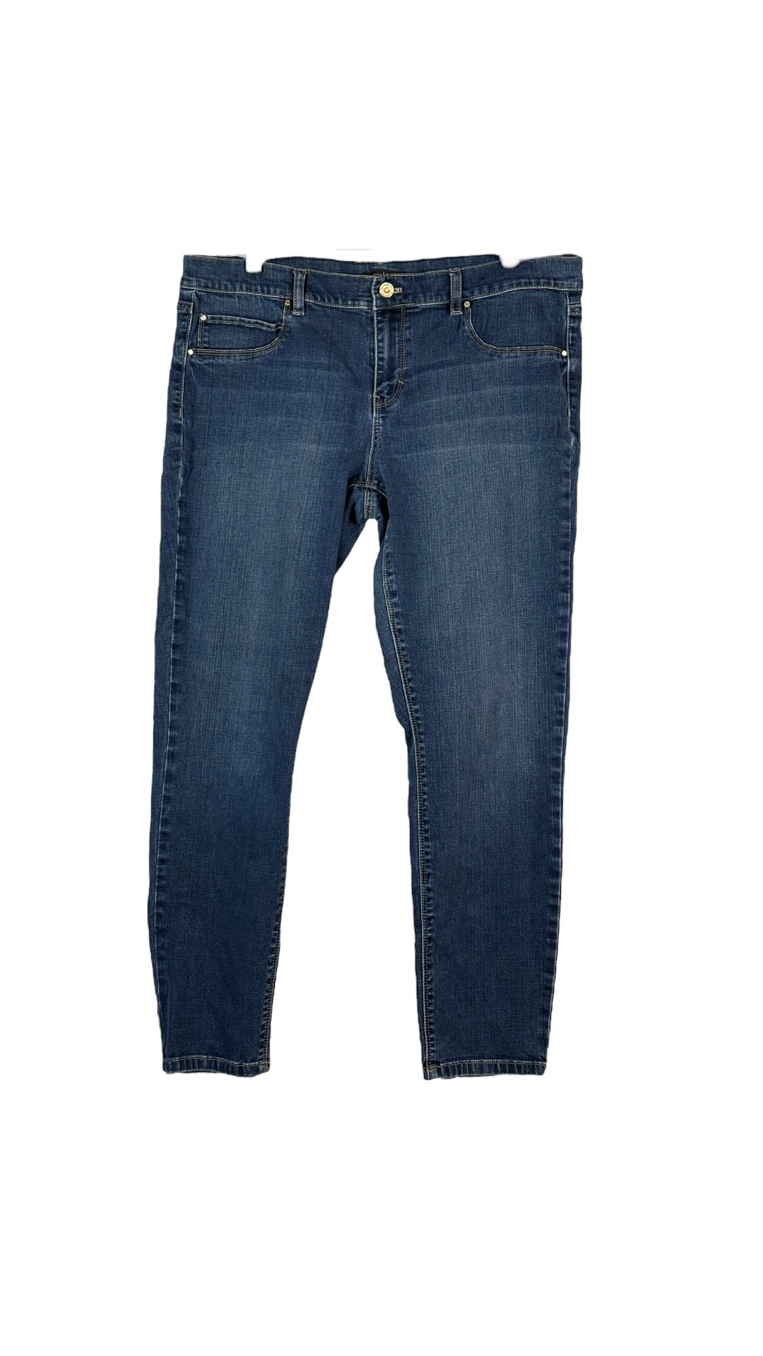 White House Black Market Dark Wash Skinny Jeggings w/ Faux Front Pockets (Size XL)