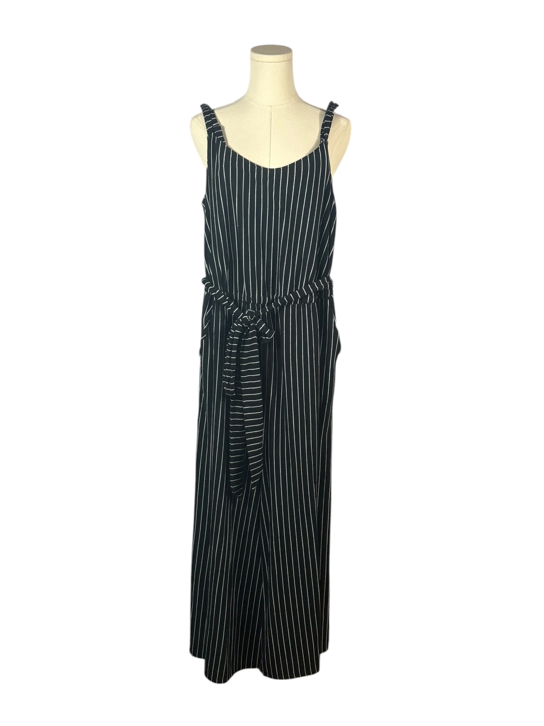 Torrid Black Romper w/ Vertical White Stripes & Adjustable Straps (Size 3)