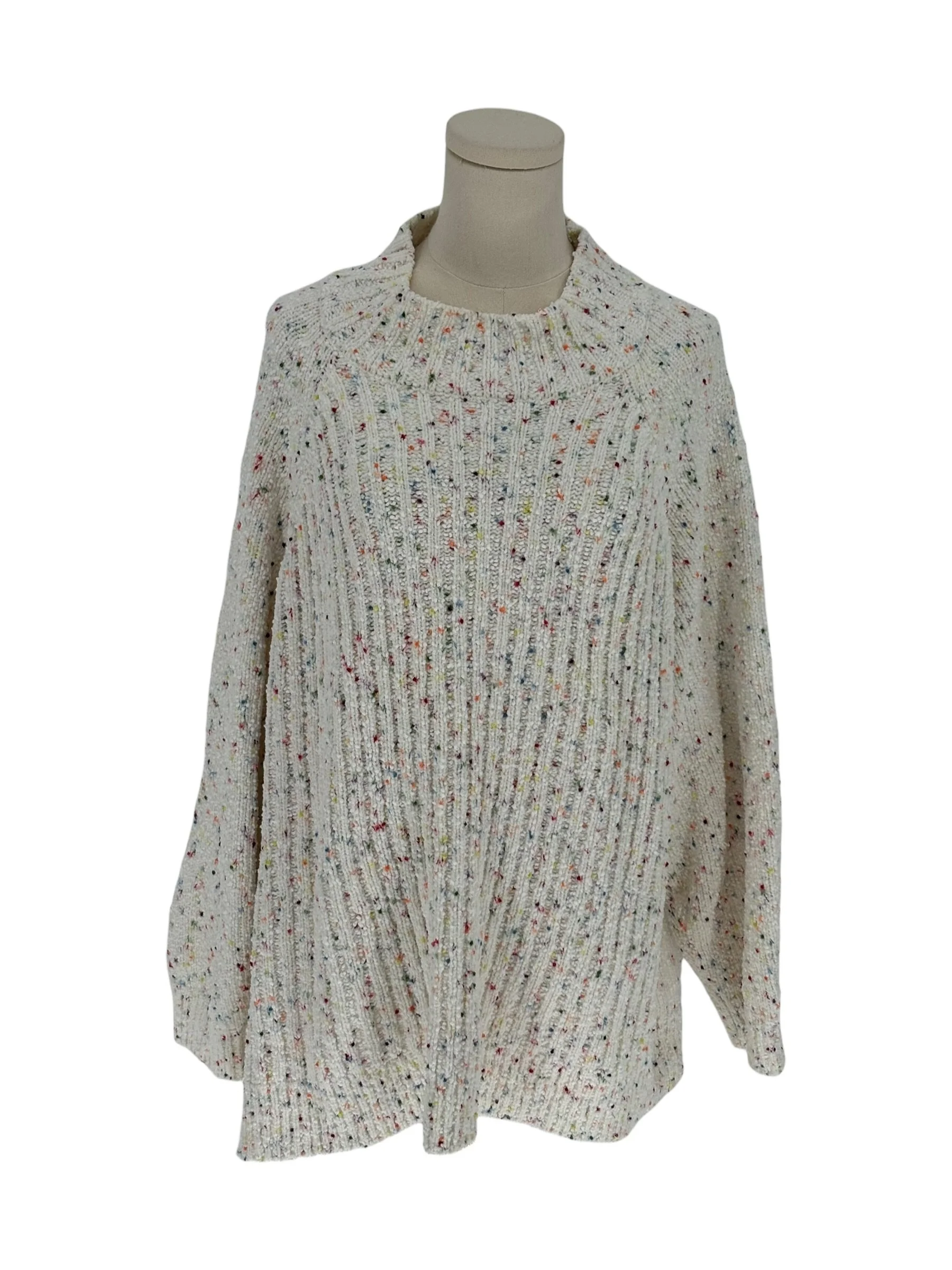 Terra & Sky Cream Multi Confetti Chenille Knit Sweater (Size 3X)