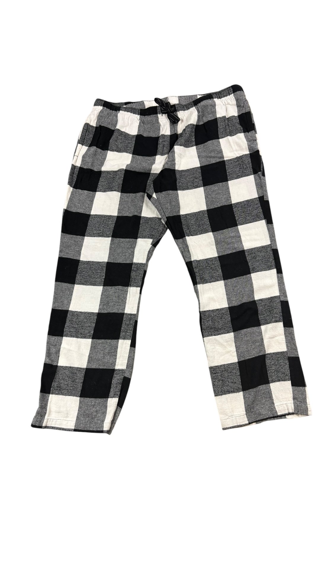 Old Navy 100% Cotton Black & White Plaid Pajama Pants w/ Pockets (Size XL)