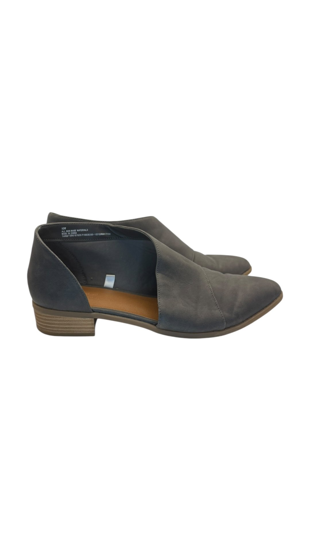 Universal Thread Gray Faux Leather Booties w/ Cutout (Size 10W)