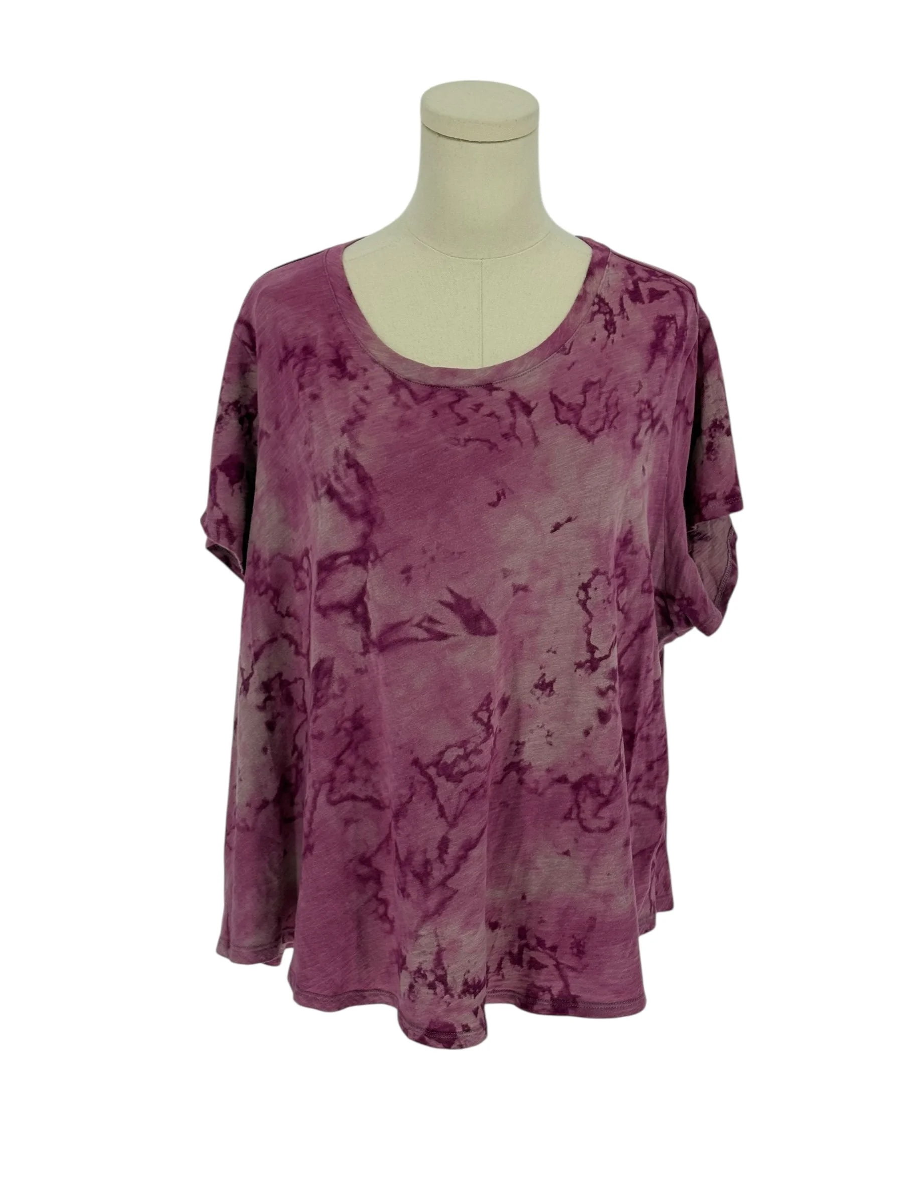 Old Navy Tie Dye Crew Neck T Shirt Purple Pink 100% Cotton Everyday (Size XXL)