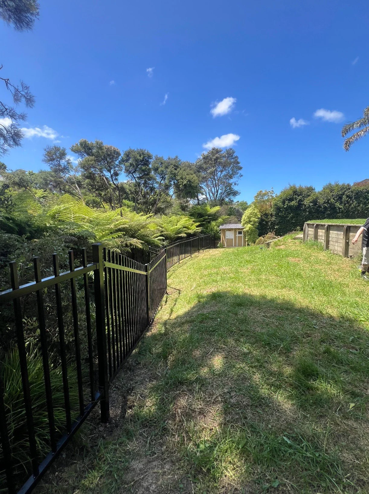 Black aluminium boundary fence, West Harbour, Auckland