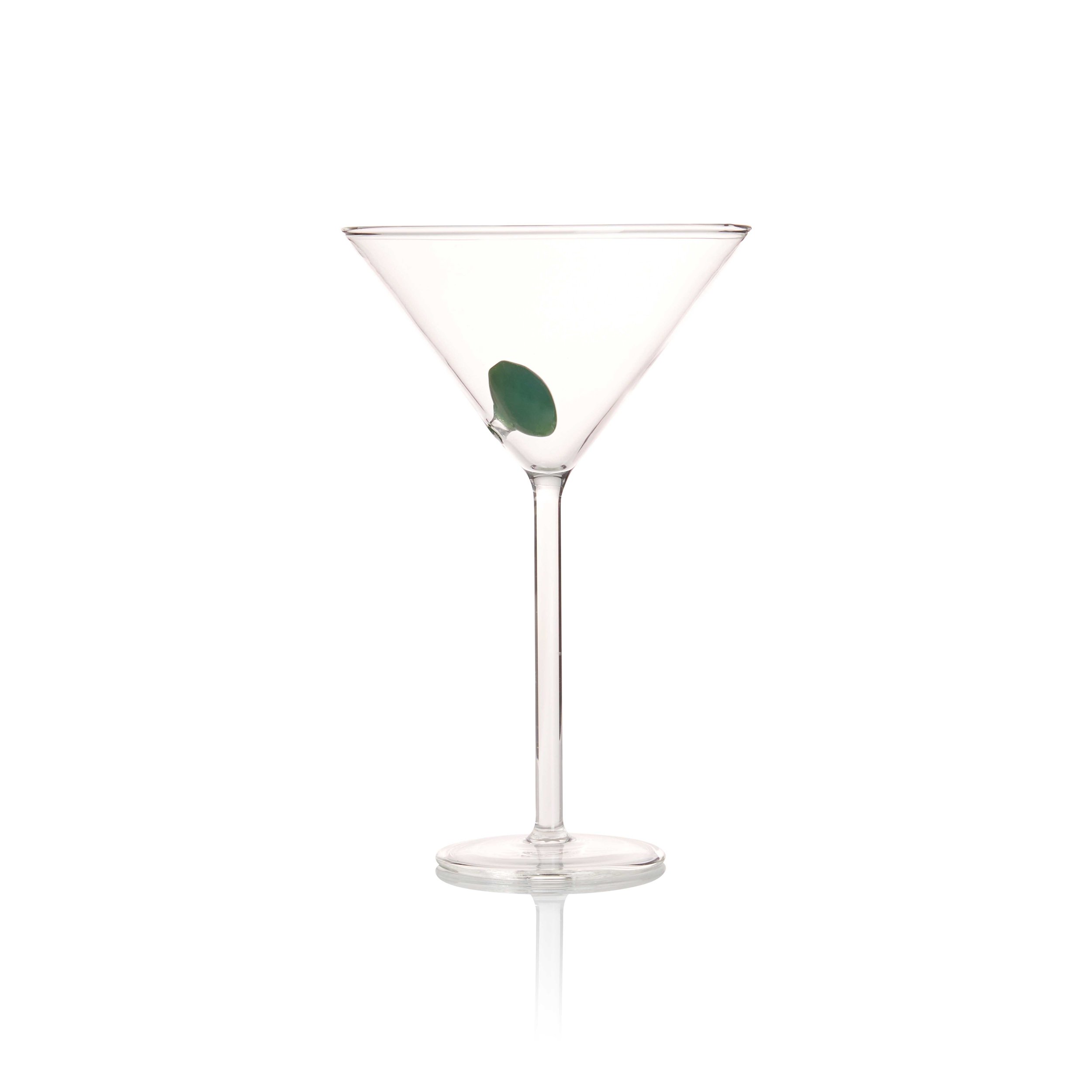 Maison Balzac Martini Glass II Clear with Opaque Olive.jpg