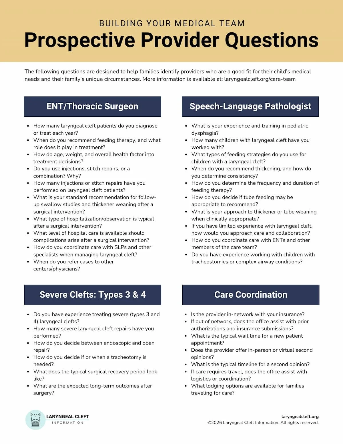 Prospective Provider Questions