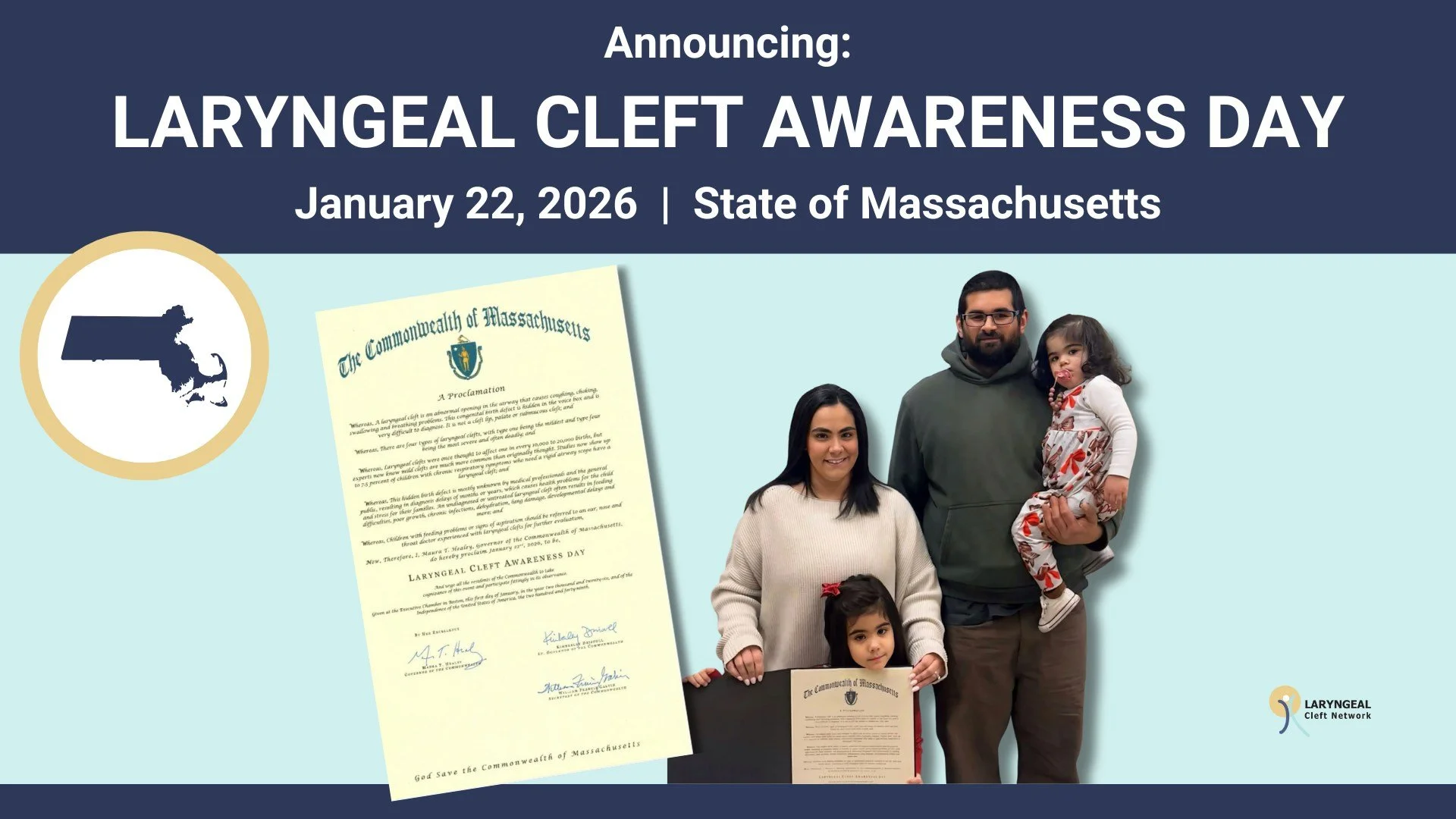 Massachusetts Proclaims Laryngeal Cleft Awareness Day