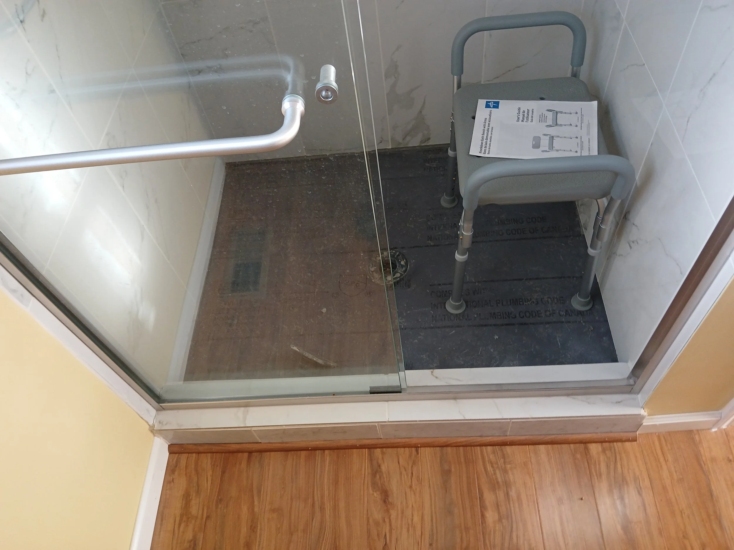 Shower Base Leak - Re-done and Leak Free