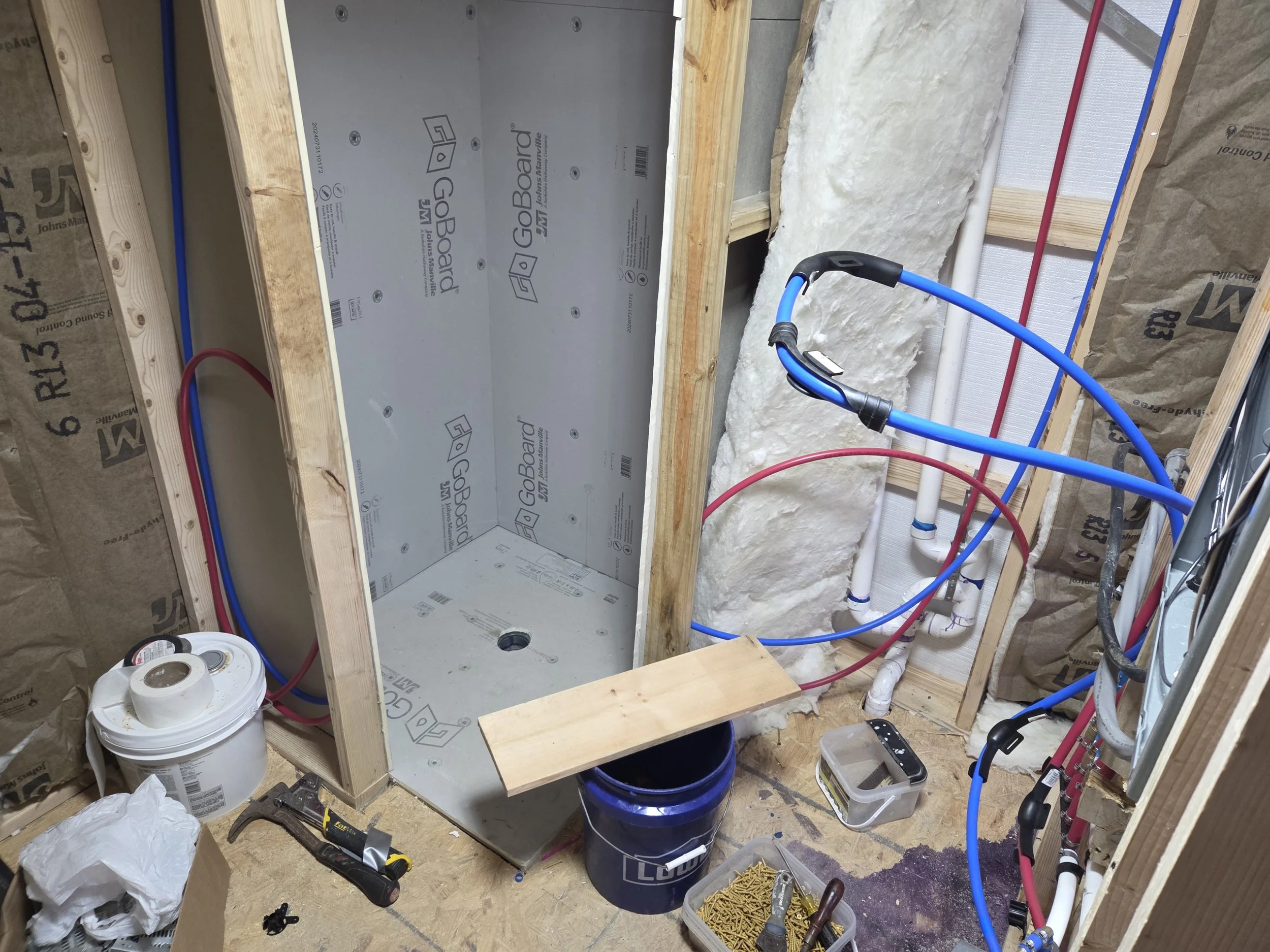 Custom Bathroom, Shower, Plumbing Install