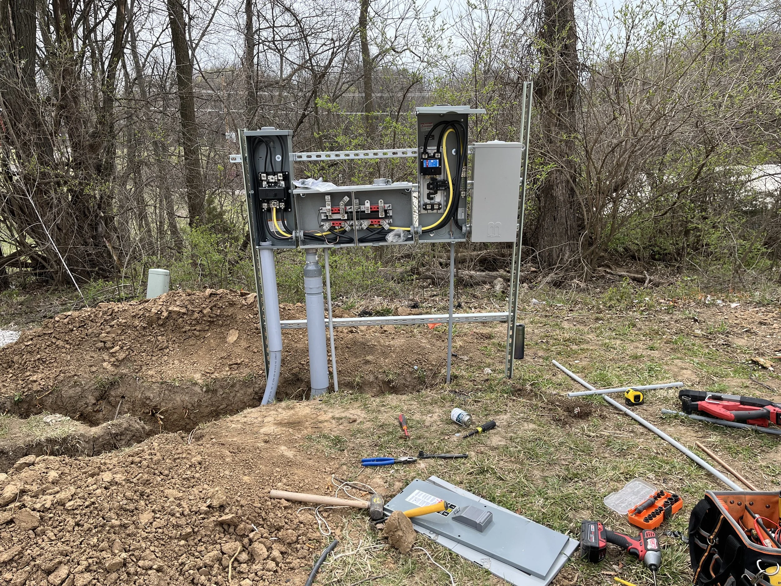 Utilities - Electric Meter / Disconnect Pedestal Install / Trench / Interior Connect