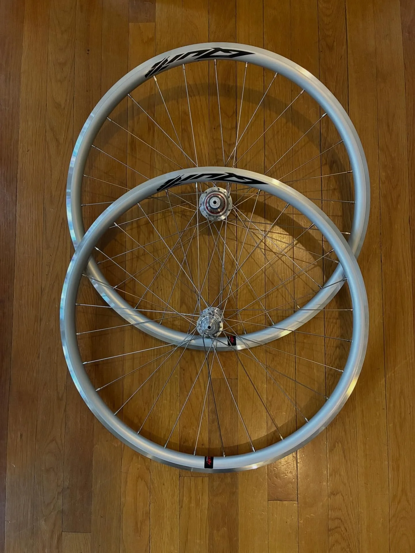 These are heading to San Francisco next week. Velocity Quill 26 inch rims laced to White Industies hubs. 1600 grams. #vernbuiltwheels #whiteindustrieshubs #velocityquill #rimbrakesarentdead #rimbrakesforever