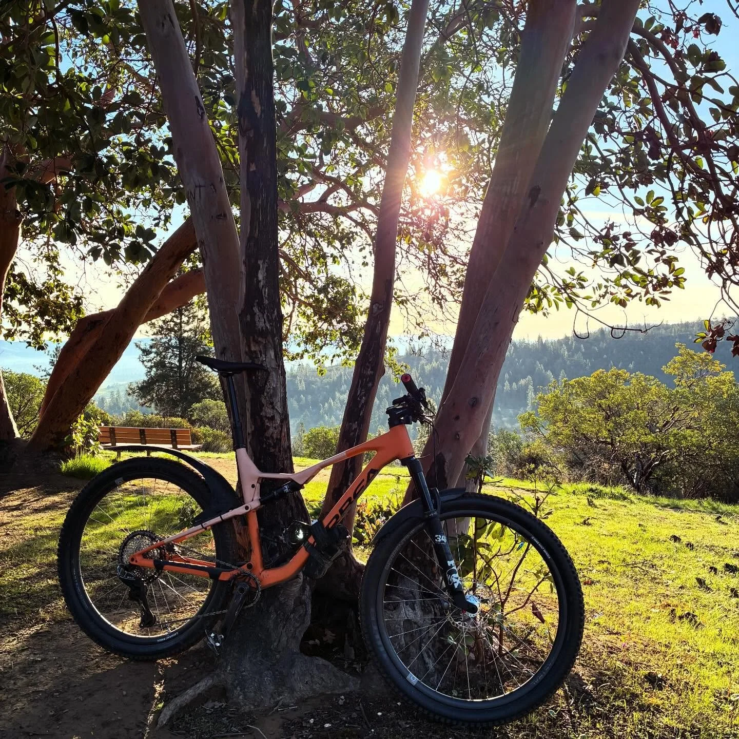 Views on the morning commute. Beautiful sunrise this morning. #viewsonthemorningcommute #ilovethesmellofsingletrackinthemorning #mtbroguevalley #visitjacksonvilleoregon #orbeaoiz