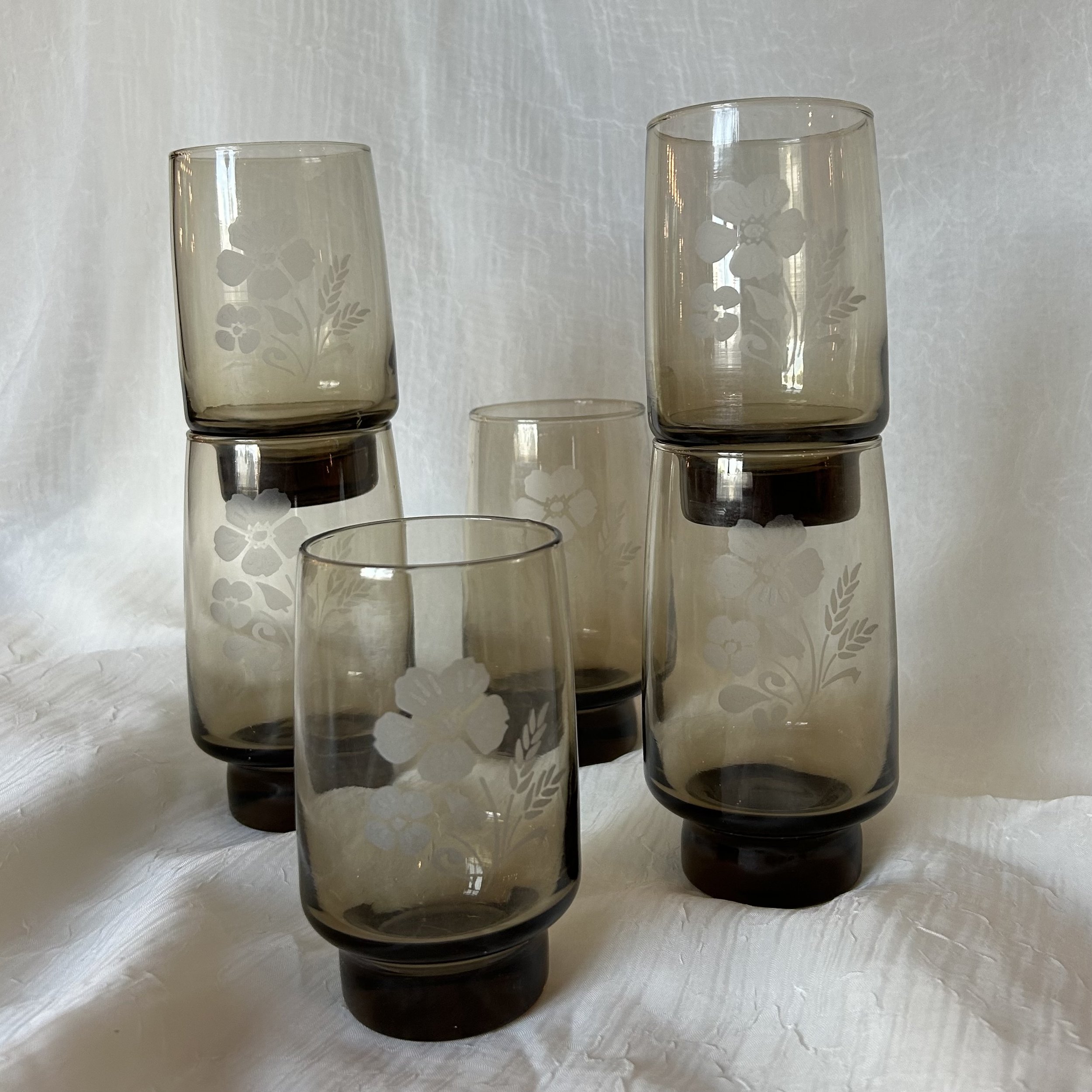 Set of 6 Flower Drinking Glasses