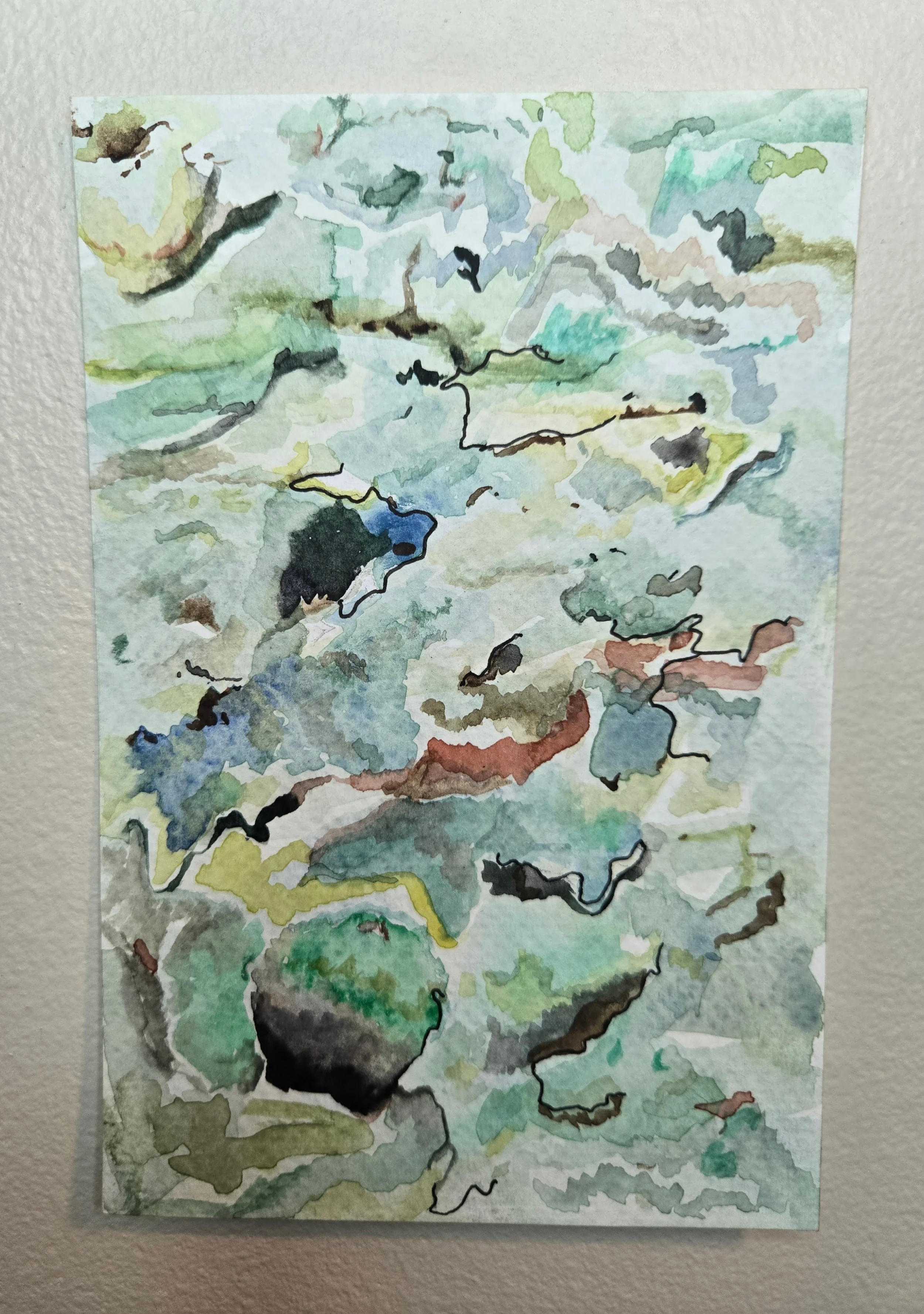 On a Hike
2023
Watercolor, pen and ink, marker, on mixed media paper
5.5in x 8.5in