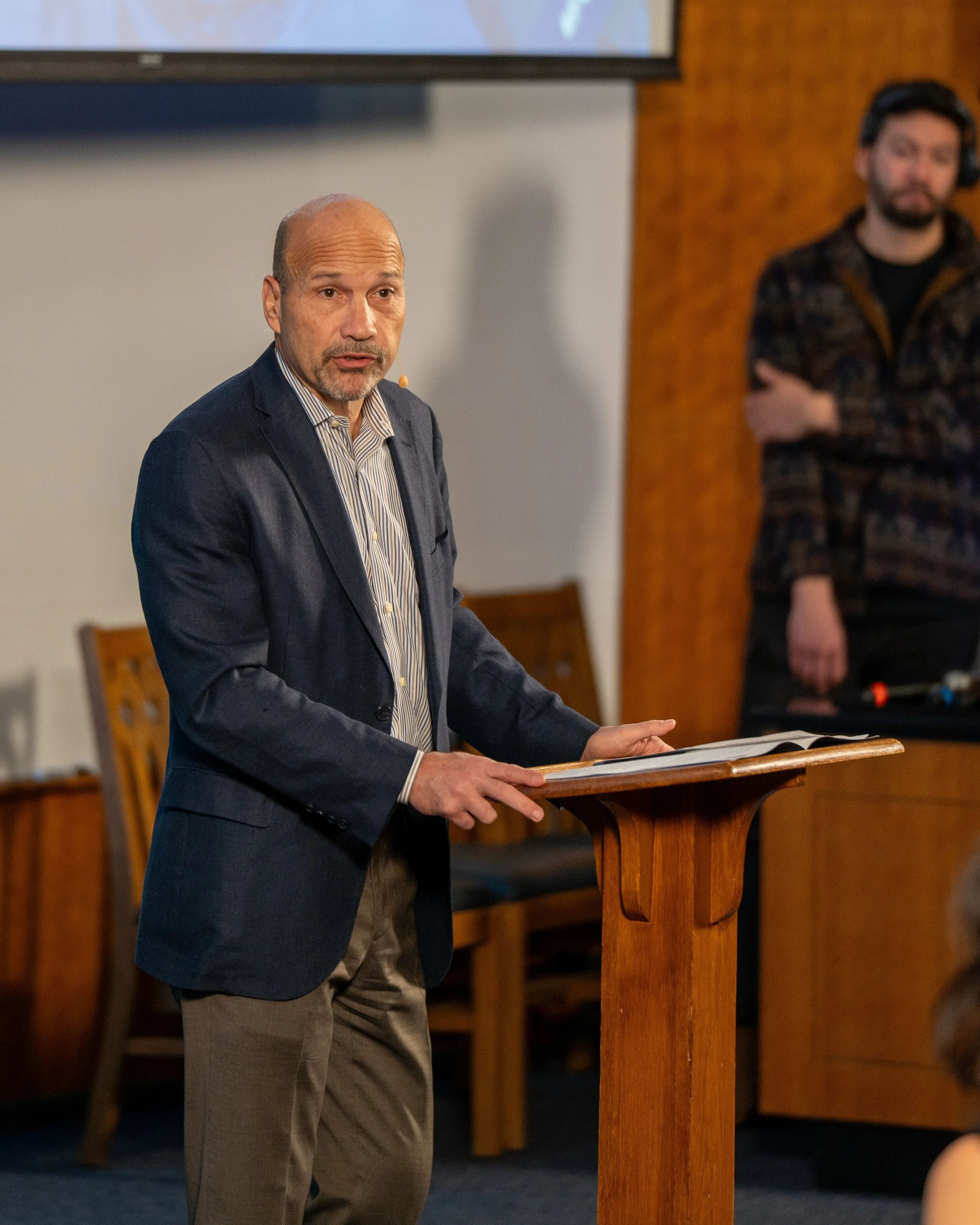 Presenter speaking at Food Tank conference in Durham, North Carolina