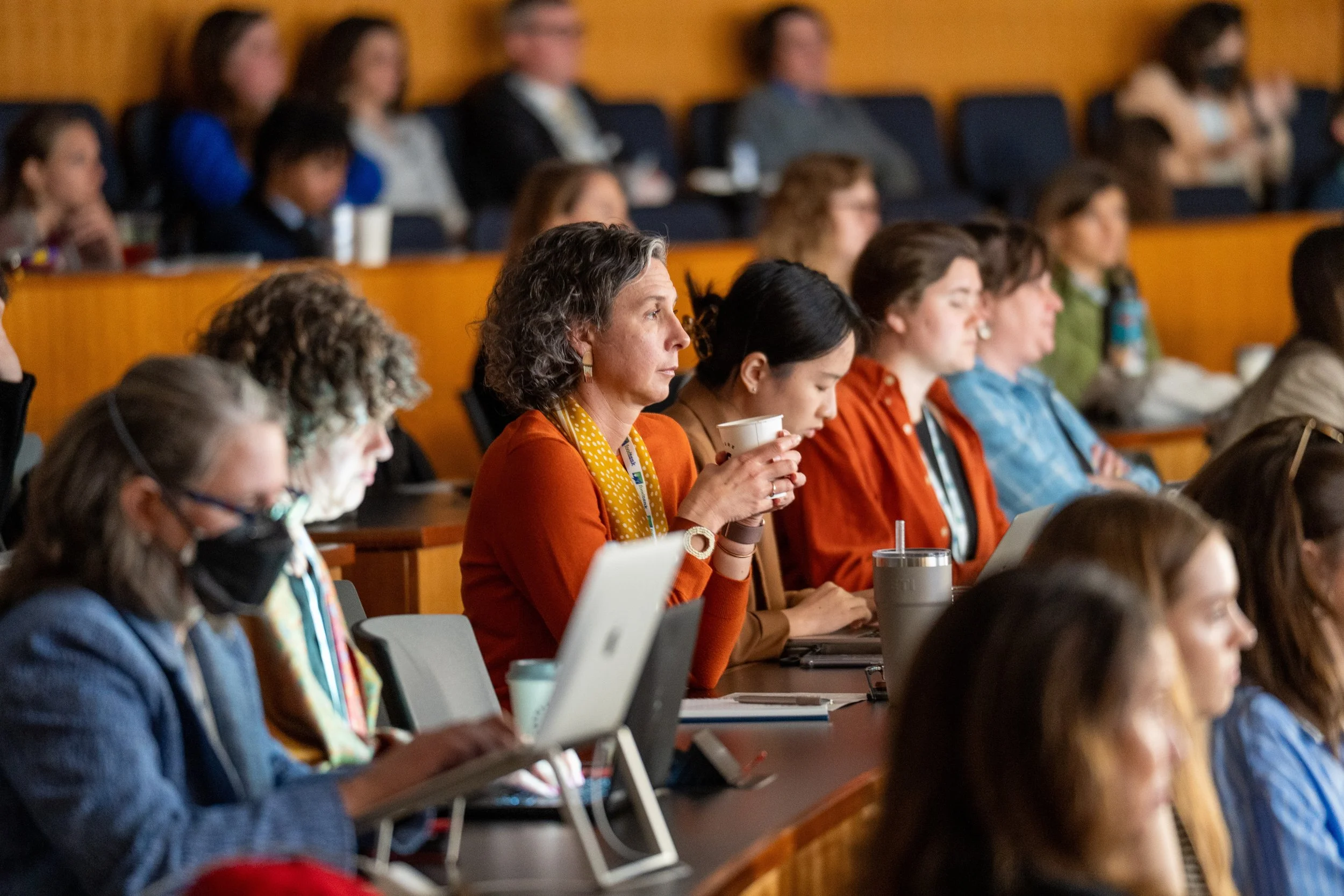Attendees listening to presenters at Food Tank Durham conference
