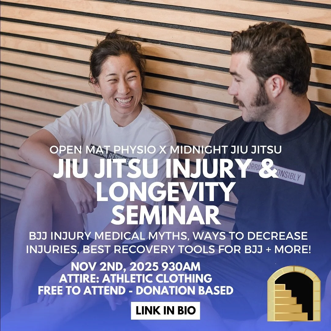 FREE SEMINAR by Open Mat Physio @openmatphysio !!

We&rsquo;re excited to announce that we&rsquo;ll be hosting a Jiu-Jitsu Physical Therapy Seminar by Dr. Diana &amp; Dr. Kris! They are both practitioners as well as Doctors of PT. 

Please join us on