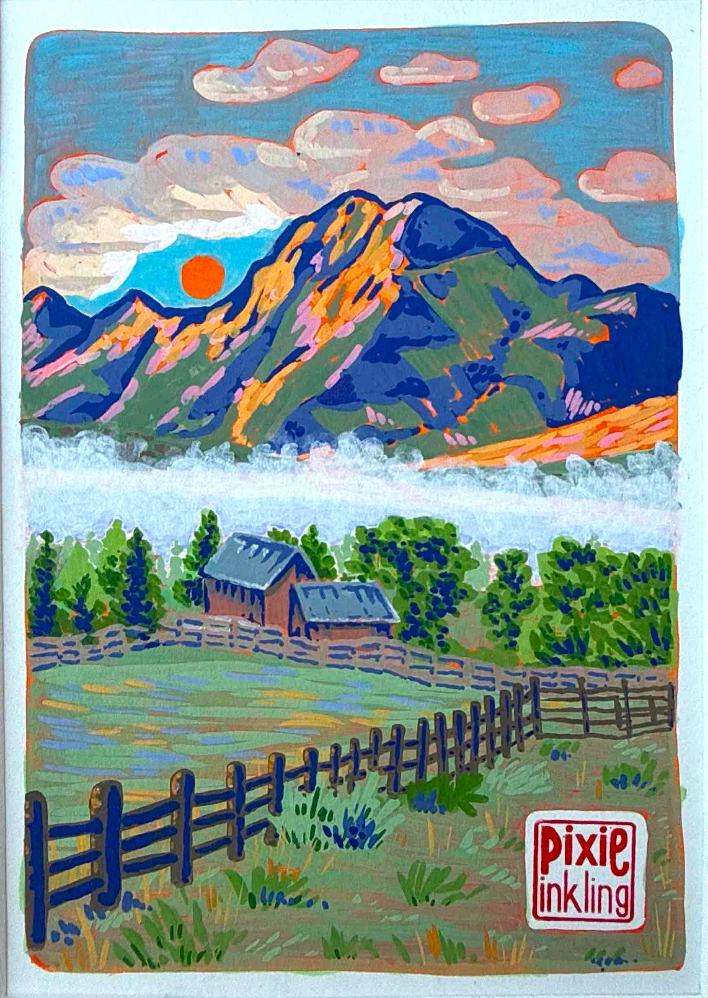 Montana Corral Art Print 5x7