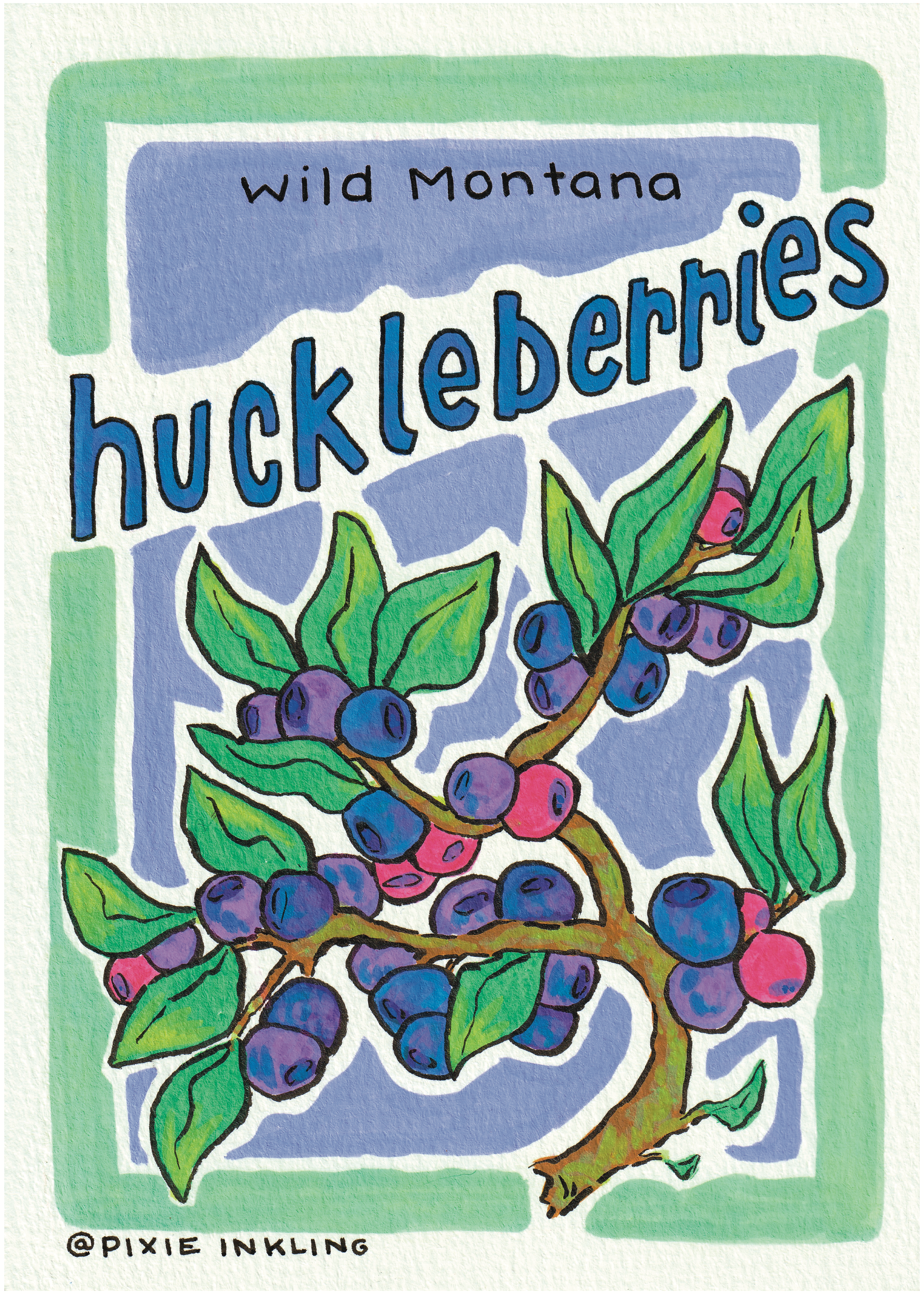 Wild Montana Huckleberries Framed Painting