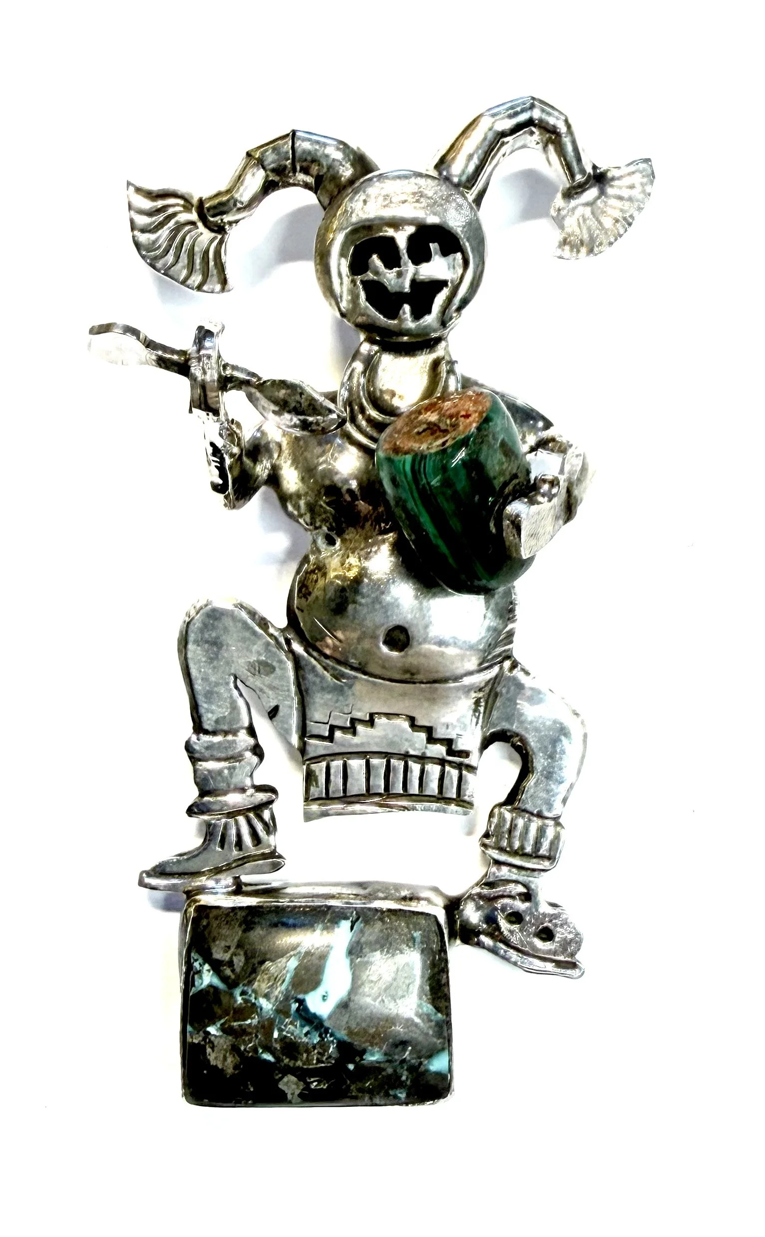 Koshare (Clown) Kachina Pendant - Bennie Ration (Navajo)