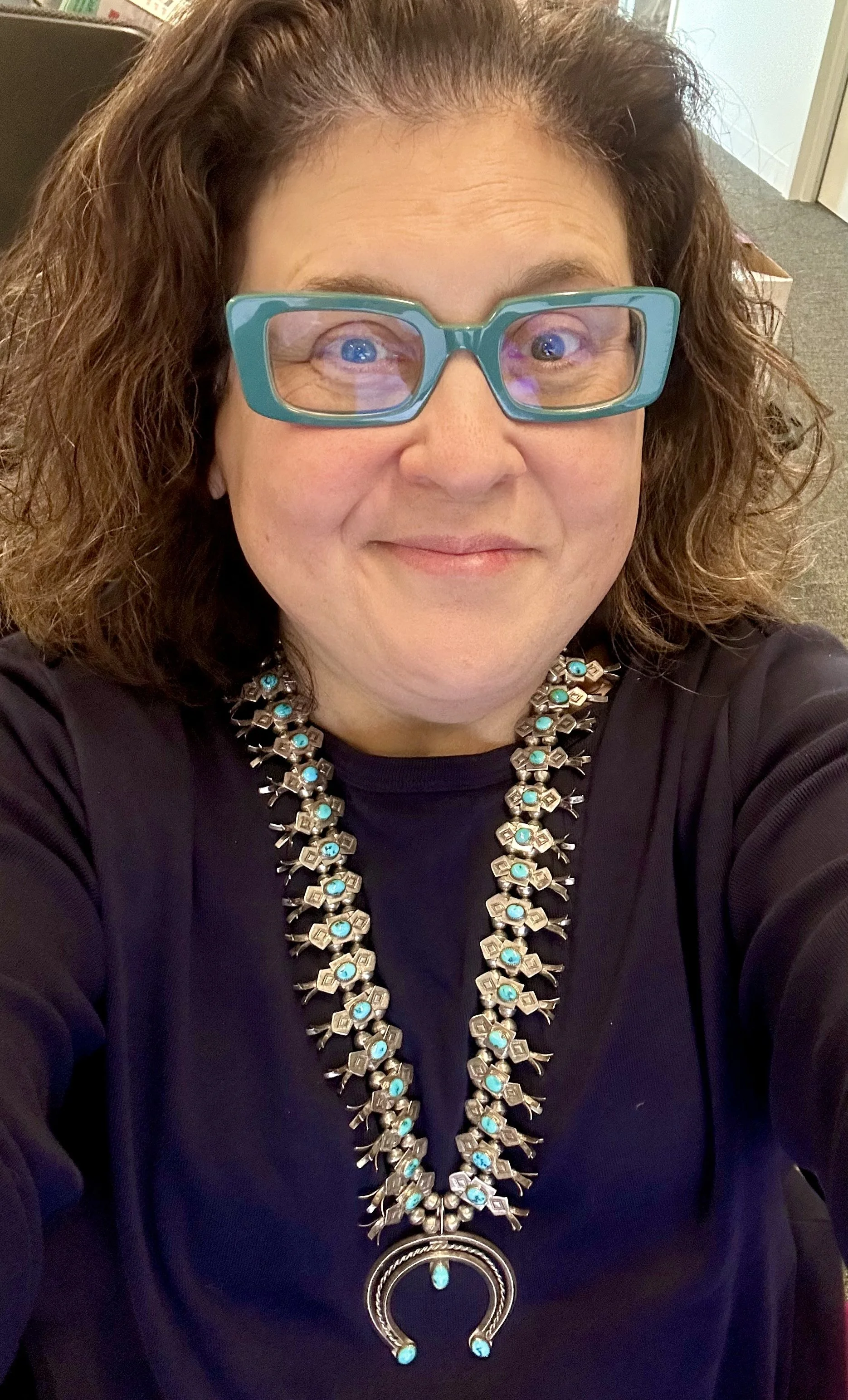 Wearing a 1930's Navajo boxbow