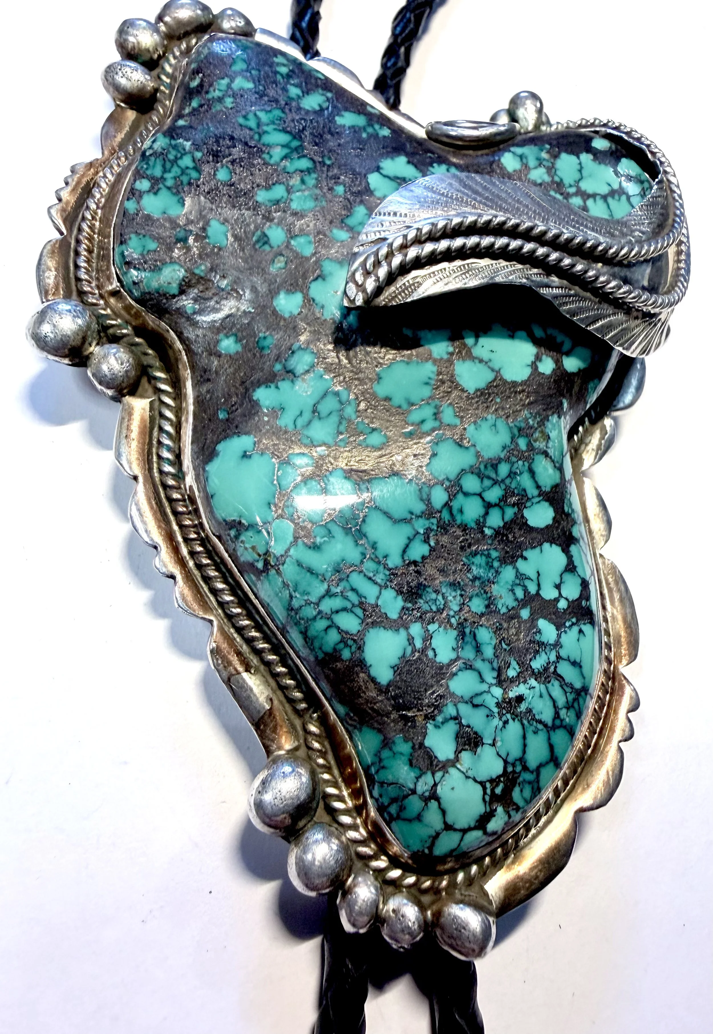 Large Turquoise Bolo - Ray Fierro (Navajo)