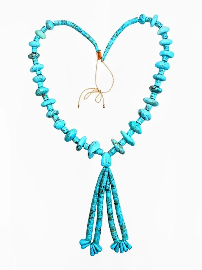 Lupe Lovato (Kewa) — Ceremonial Turquoise & Spiny Oyster Tab Necklace