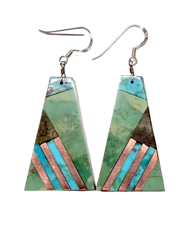 Inlay Slab Earrings - Estefanita Calabaza (Kewa)